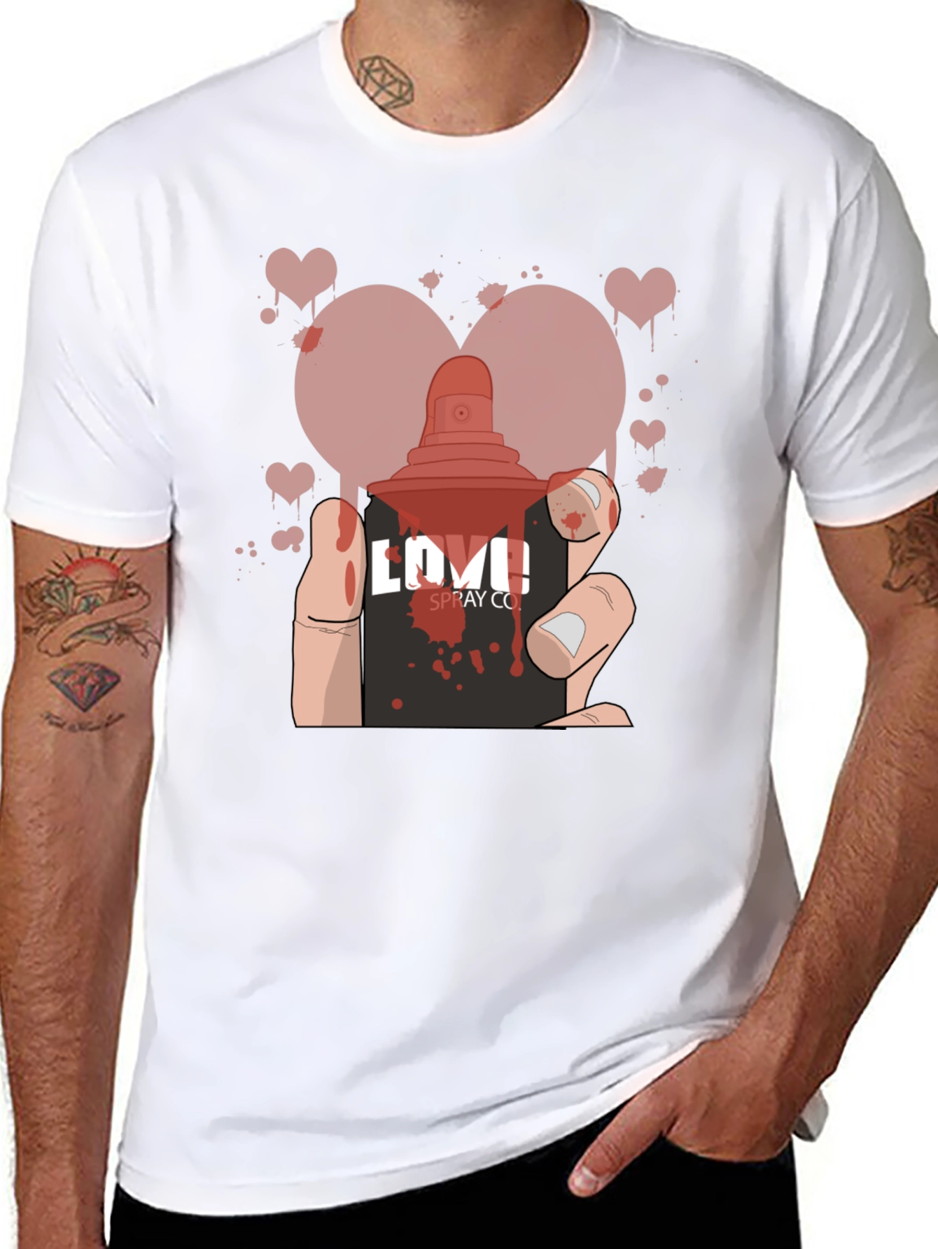 Love Spray Graphic Tee - Unique Artistic Design
