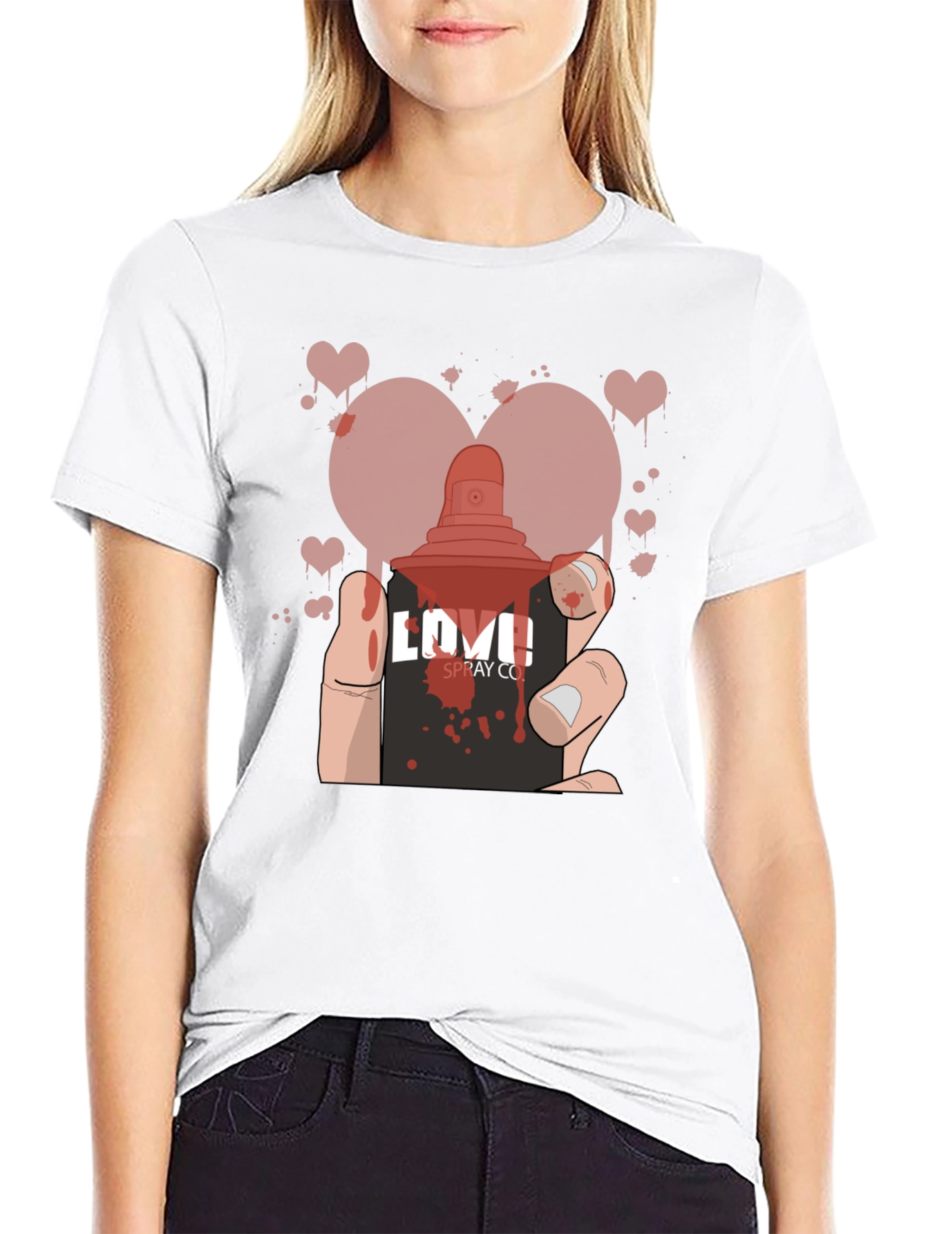 Love Spray Graphic Tee - Unique Artistic Design