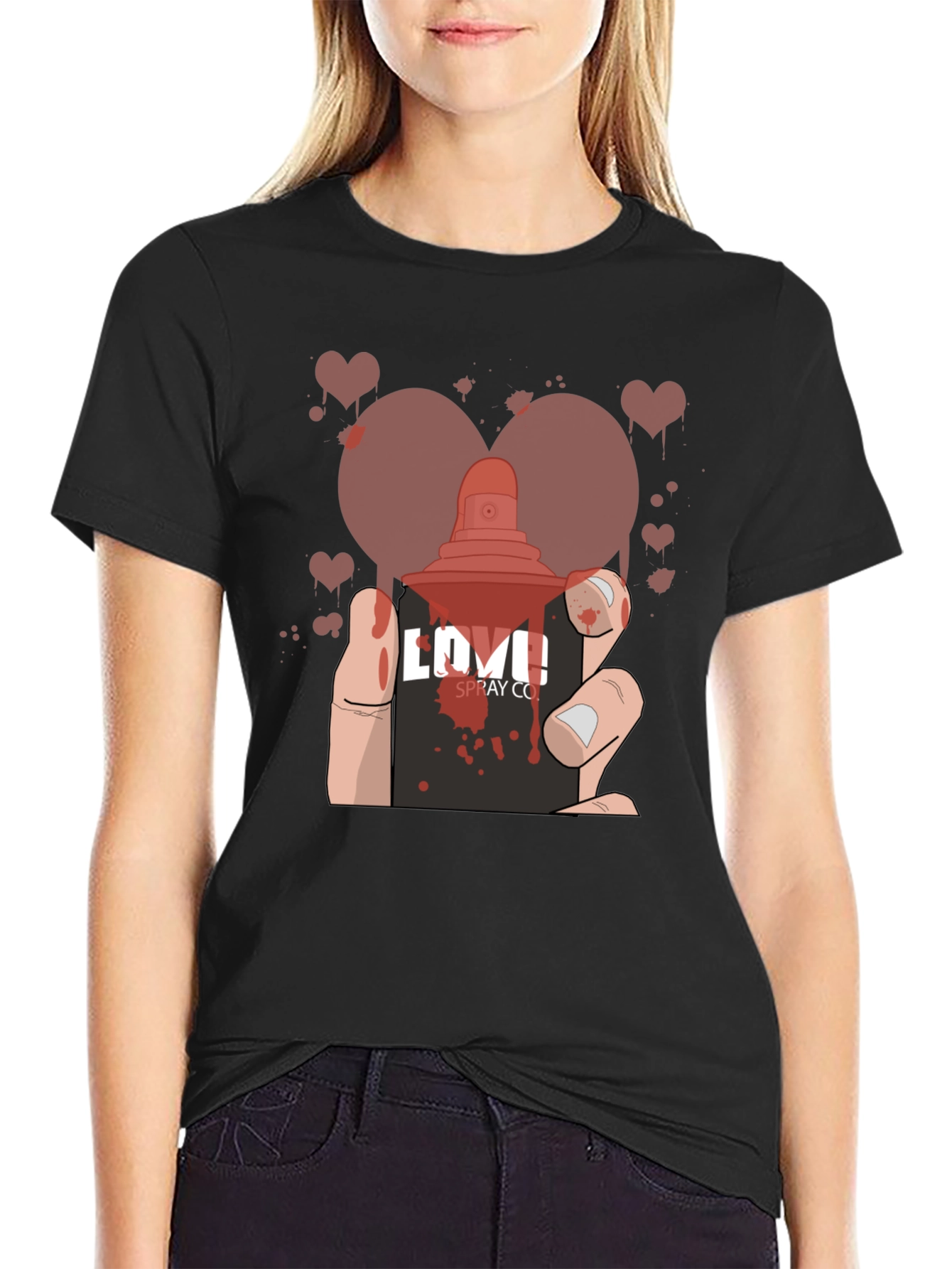 Love Spray Graphic Tee - Unique Artistic Design