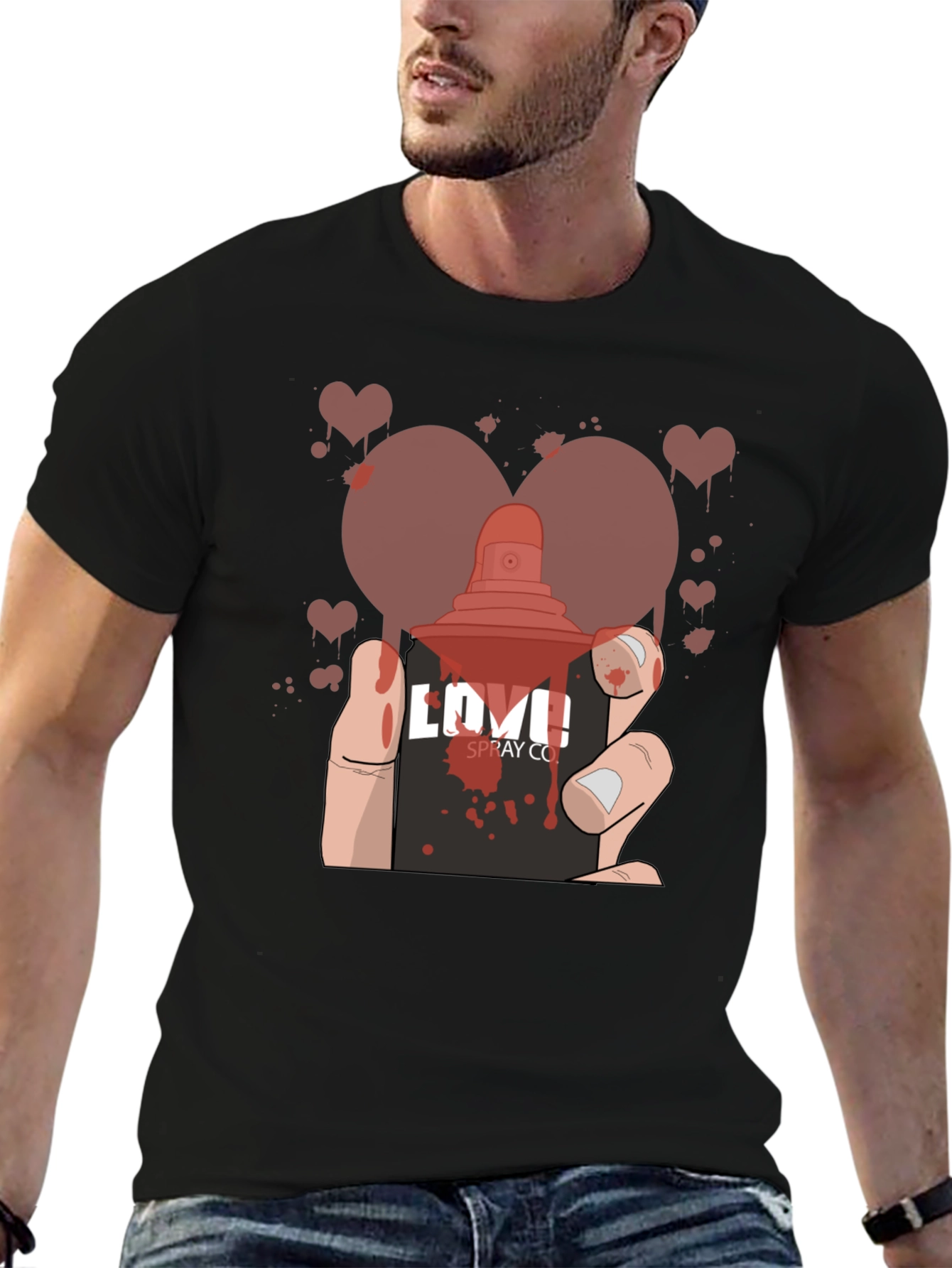 Love Spray Graphic Tee - Unique Artistic Design