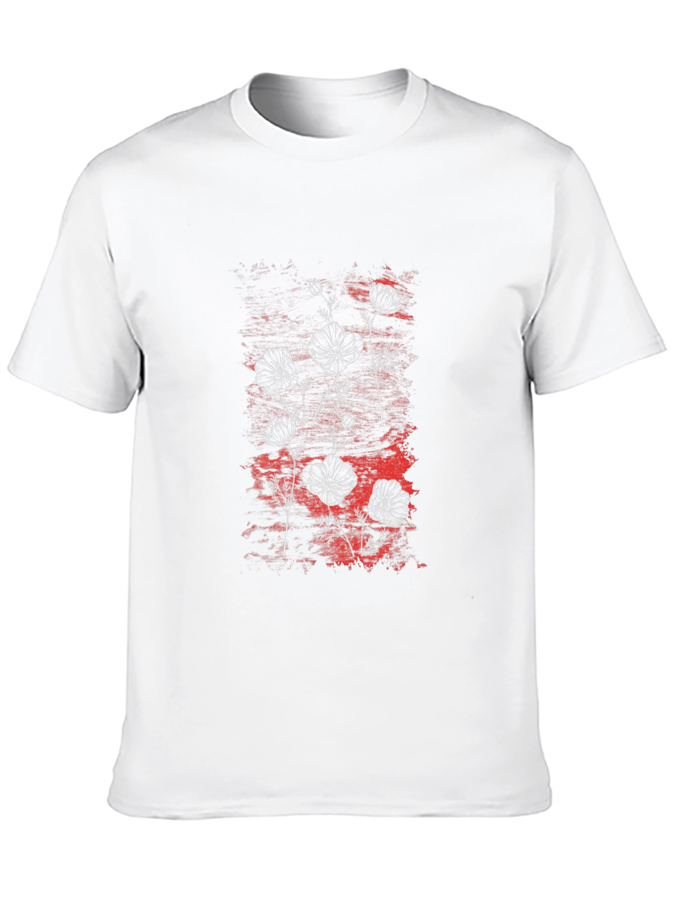 Floral Graphic Print Mens Black T-Shirt