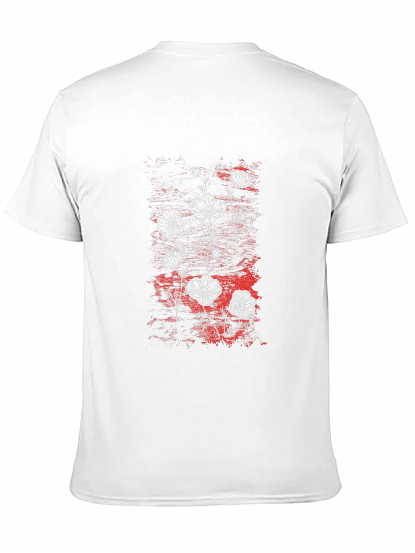 Floral Graphic Print Mens Black T-Shirt