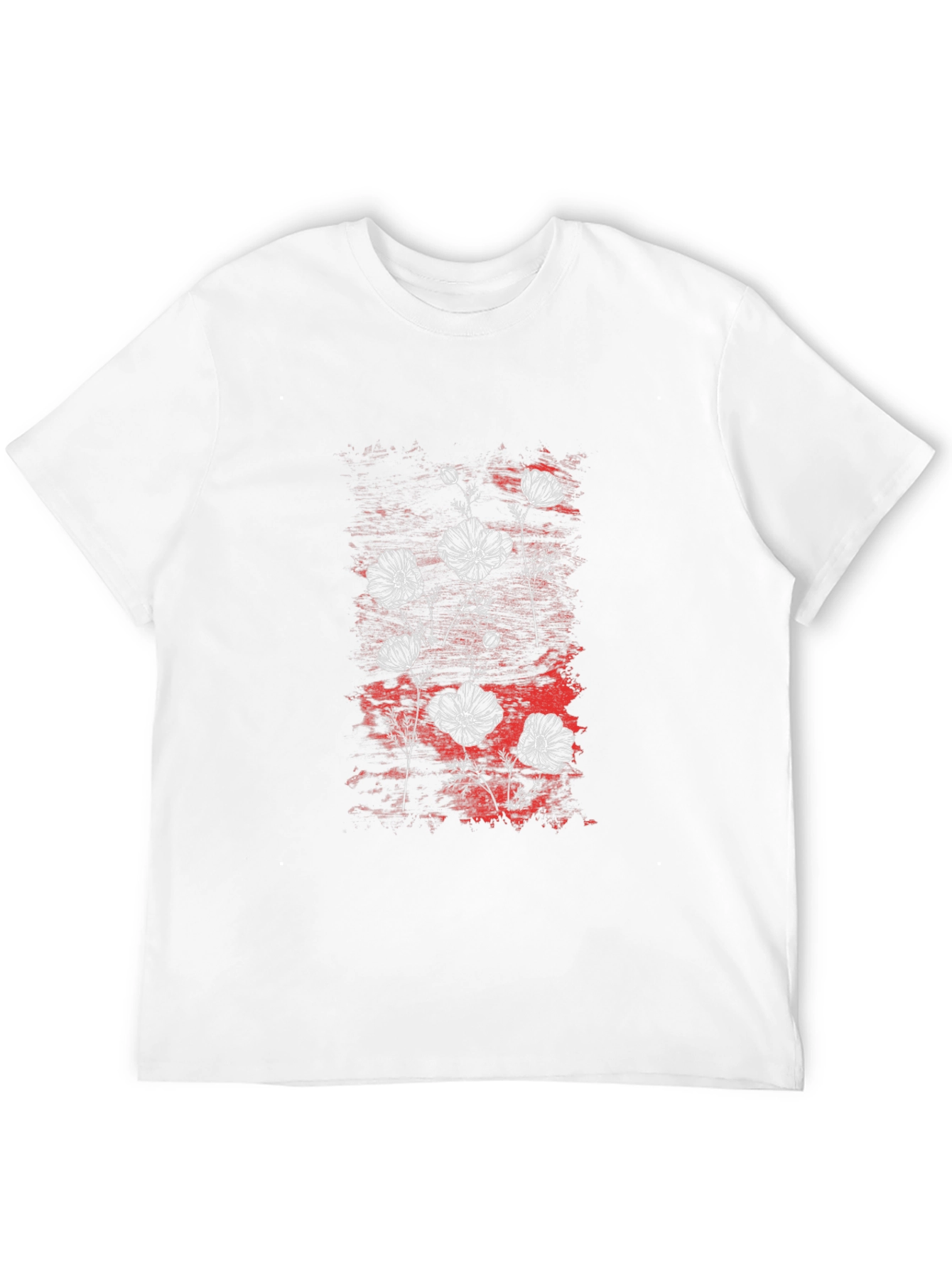 Floral Graphic Print Mens Black T-Shirt