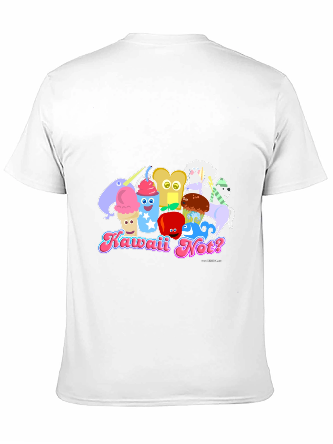 Kawaii Not? Black T-Shirt Cute Food Character Tee