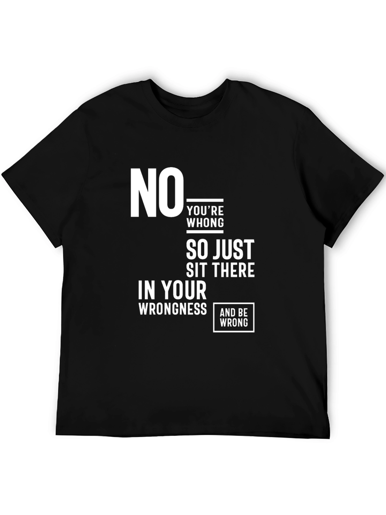 Humorous Wrongness Graphic Tee - Black