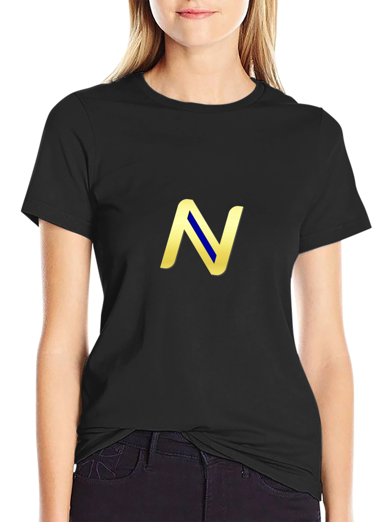 Stylish Black T-Shirt with N Logo