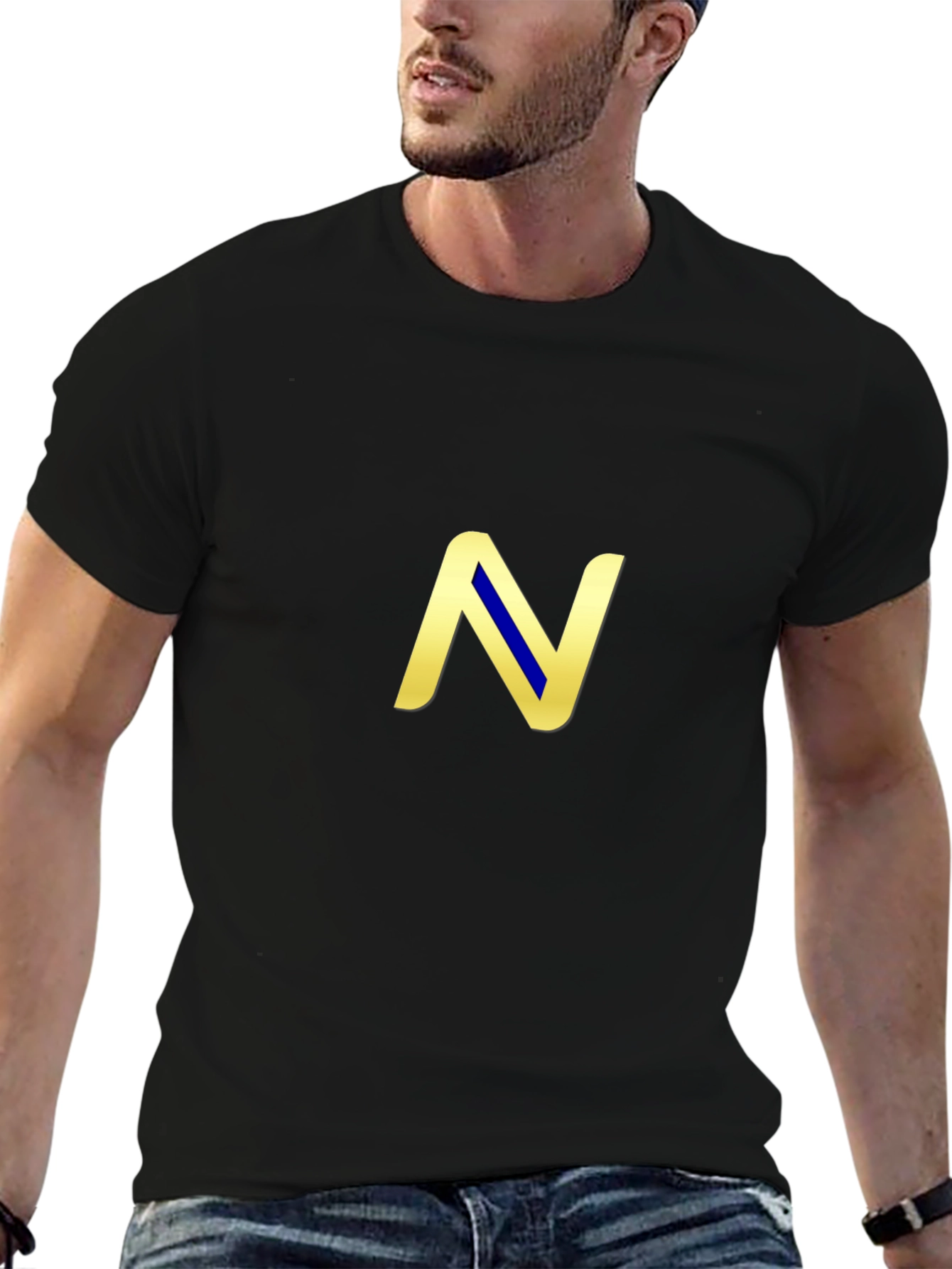 Stylish Black T-Shirt with N Logo