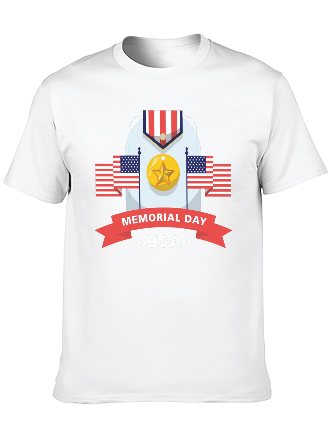 Memorial Day USA Black Graphic T-Shirt