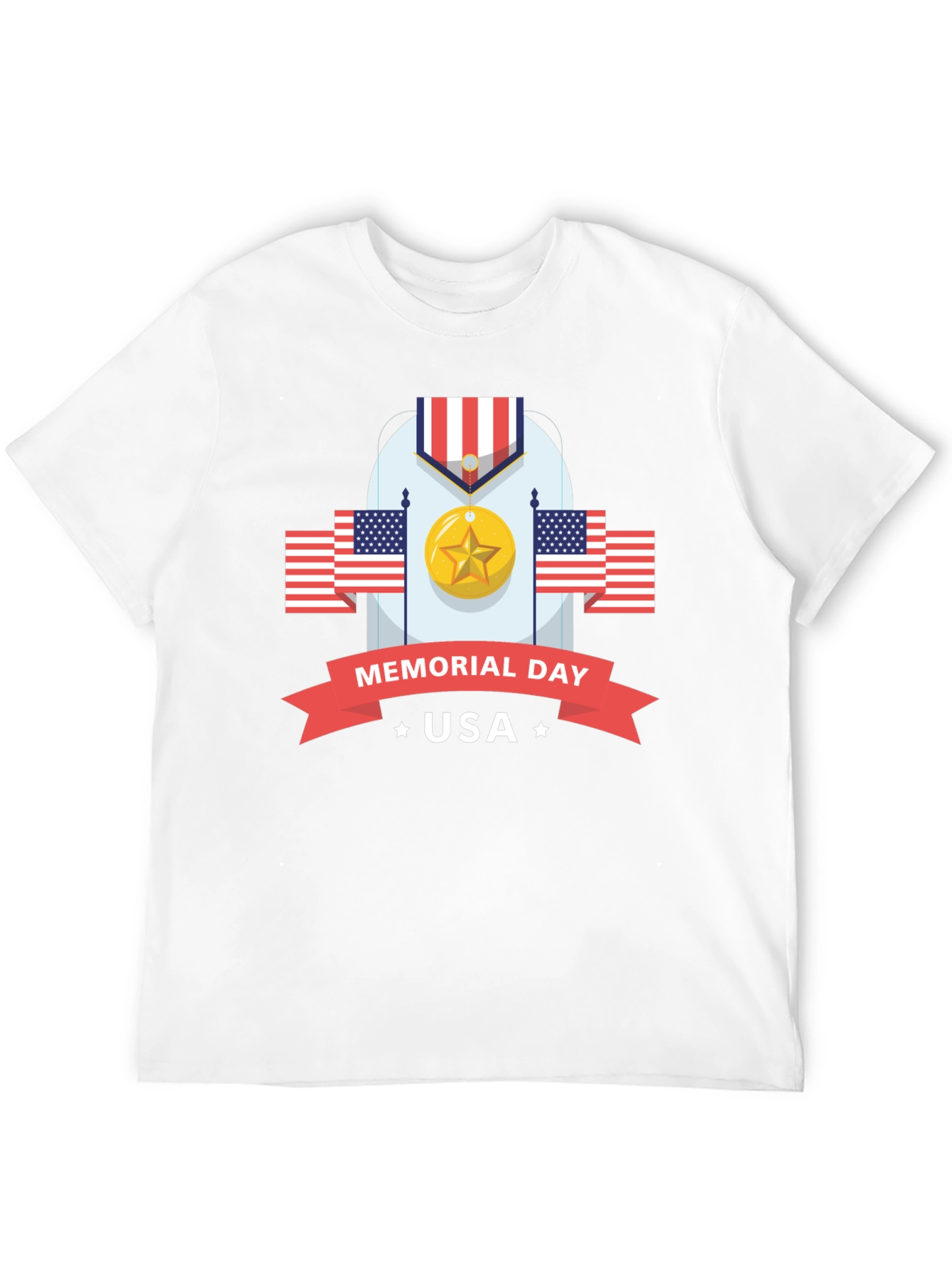 Memorial Day USA Black Graphic T-Shirt
