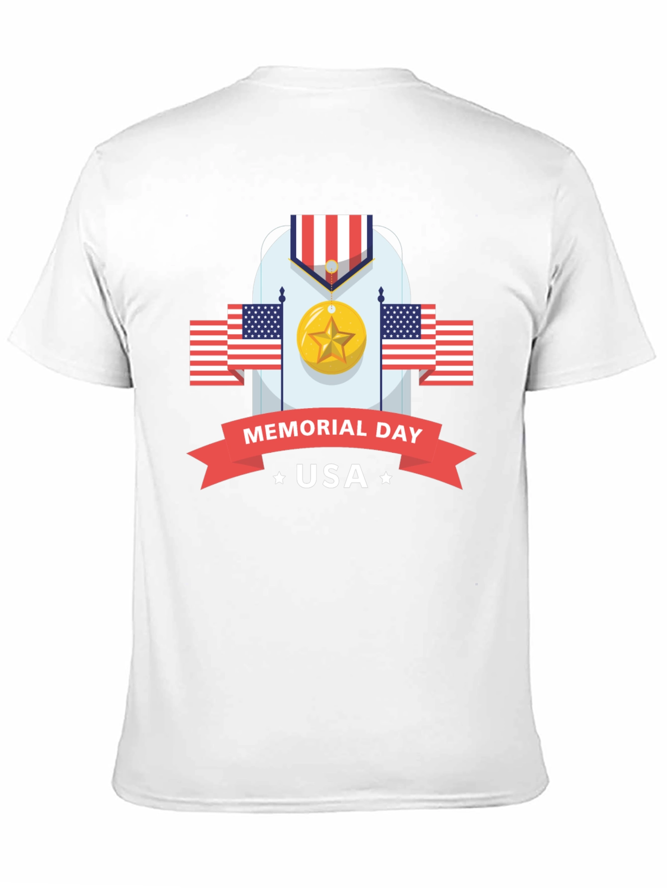 Memorial Day USA Black Graphic T-Shirt