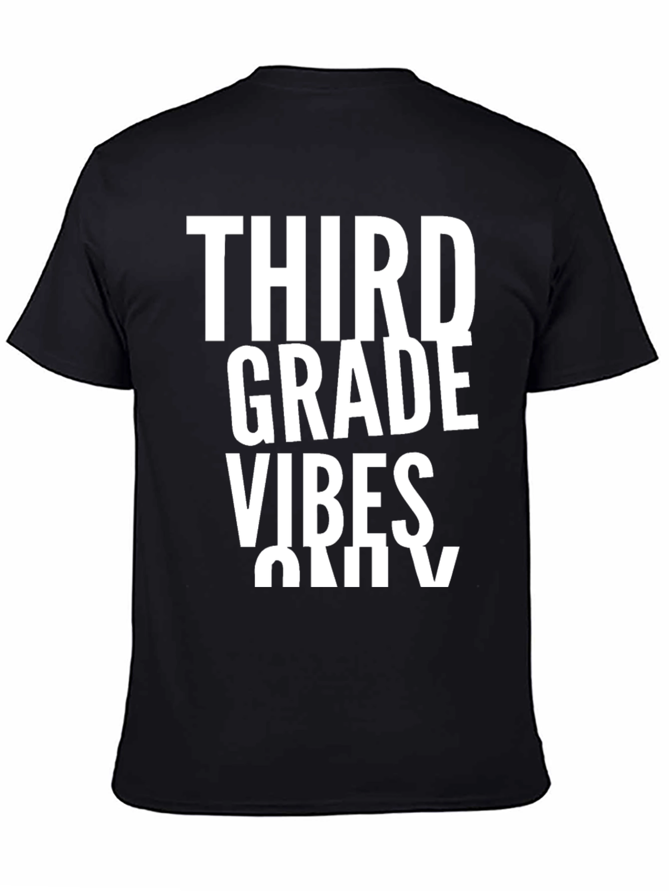 Third Grade Vibes Only Black T-Shirt