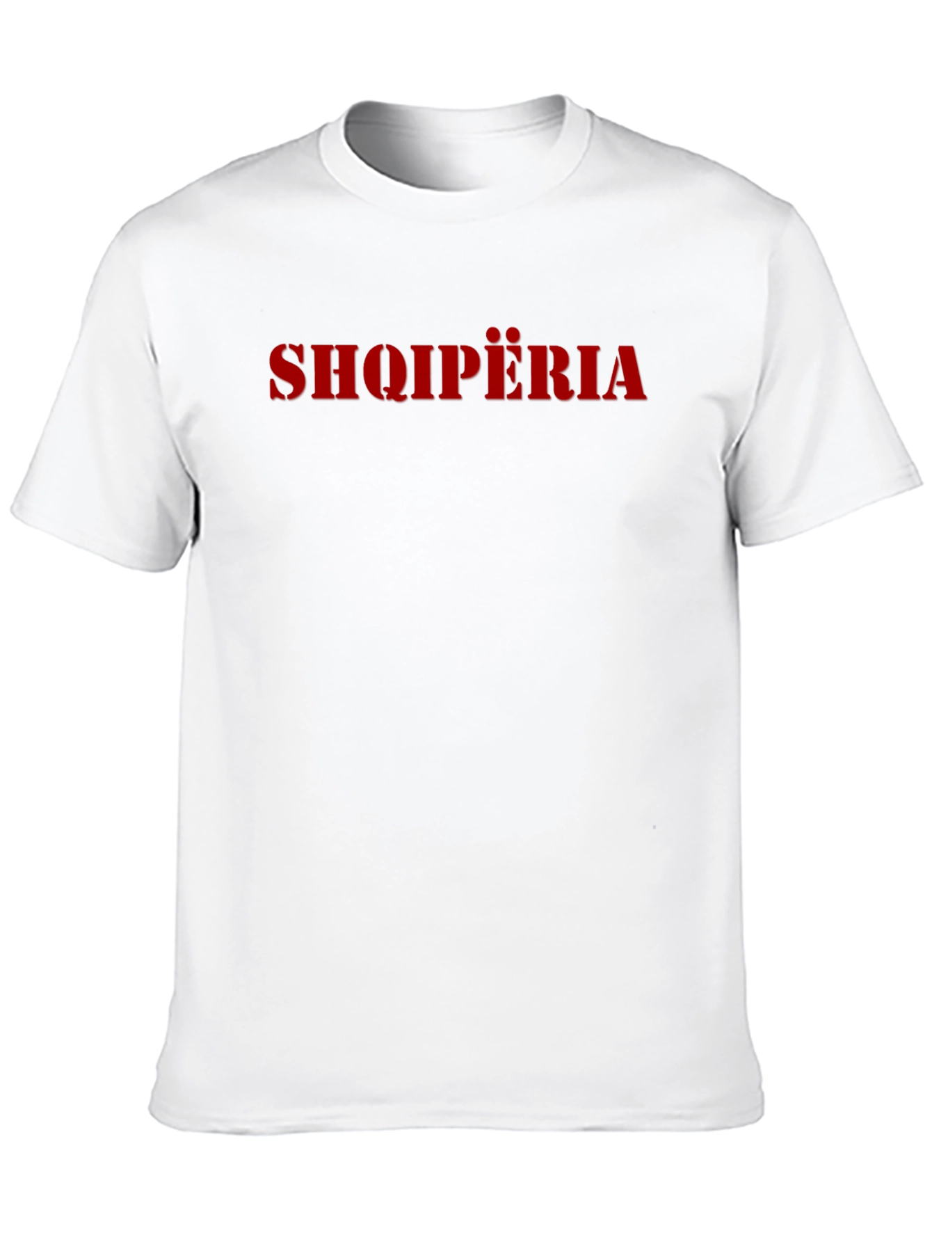 Stylish Albania T-Shirt - Black Crew Neck Tee