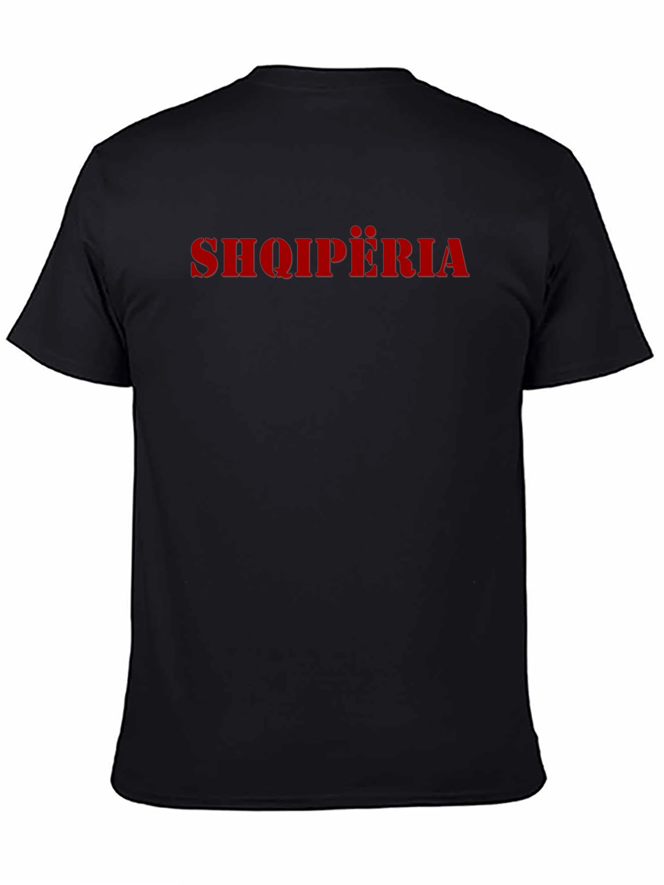 Stylish Albania T-Shirt - Black Crew Neck Tee