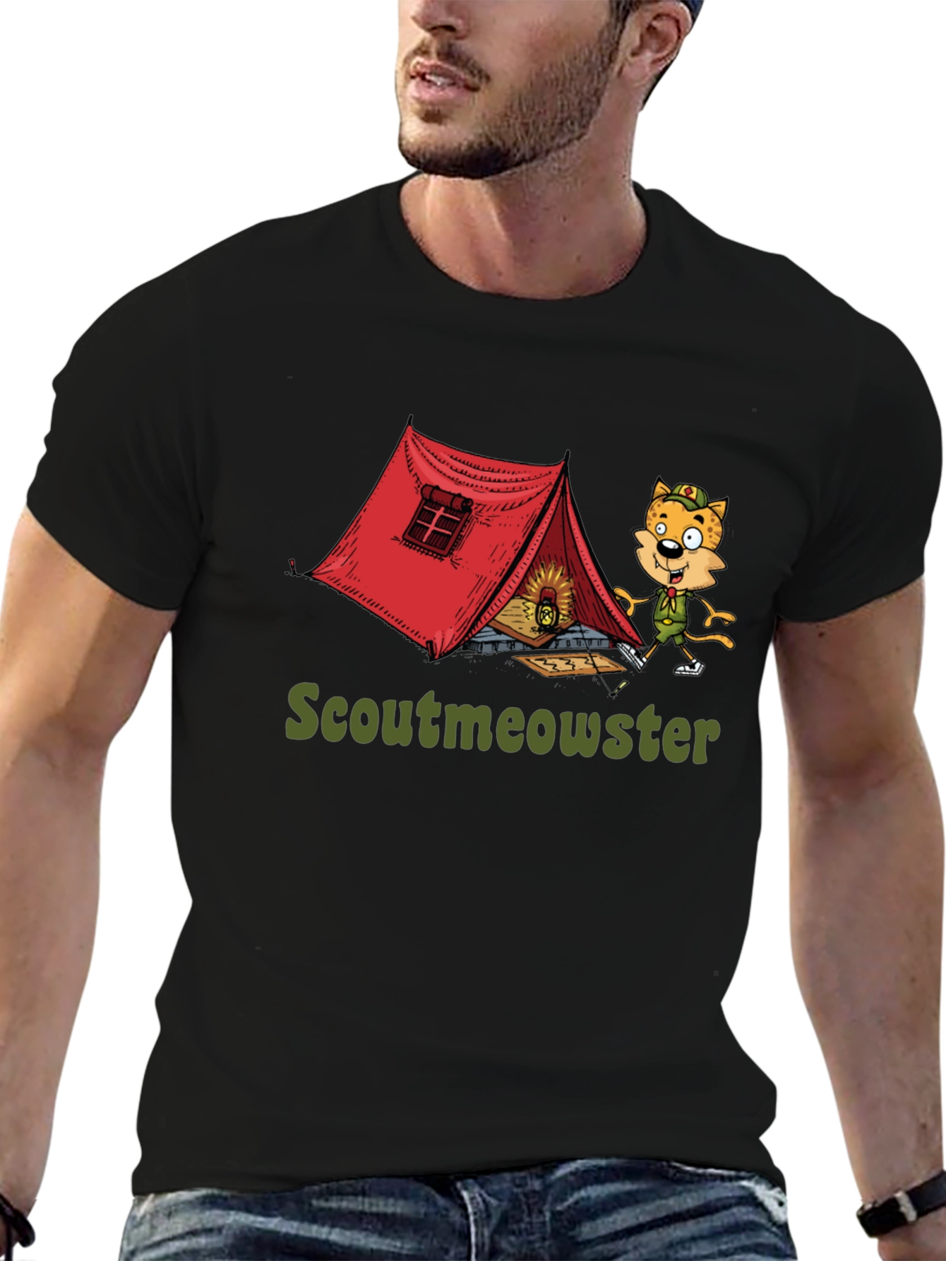 Scoutmeowster Camping Graphic T-Shirt