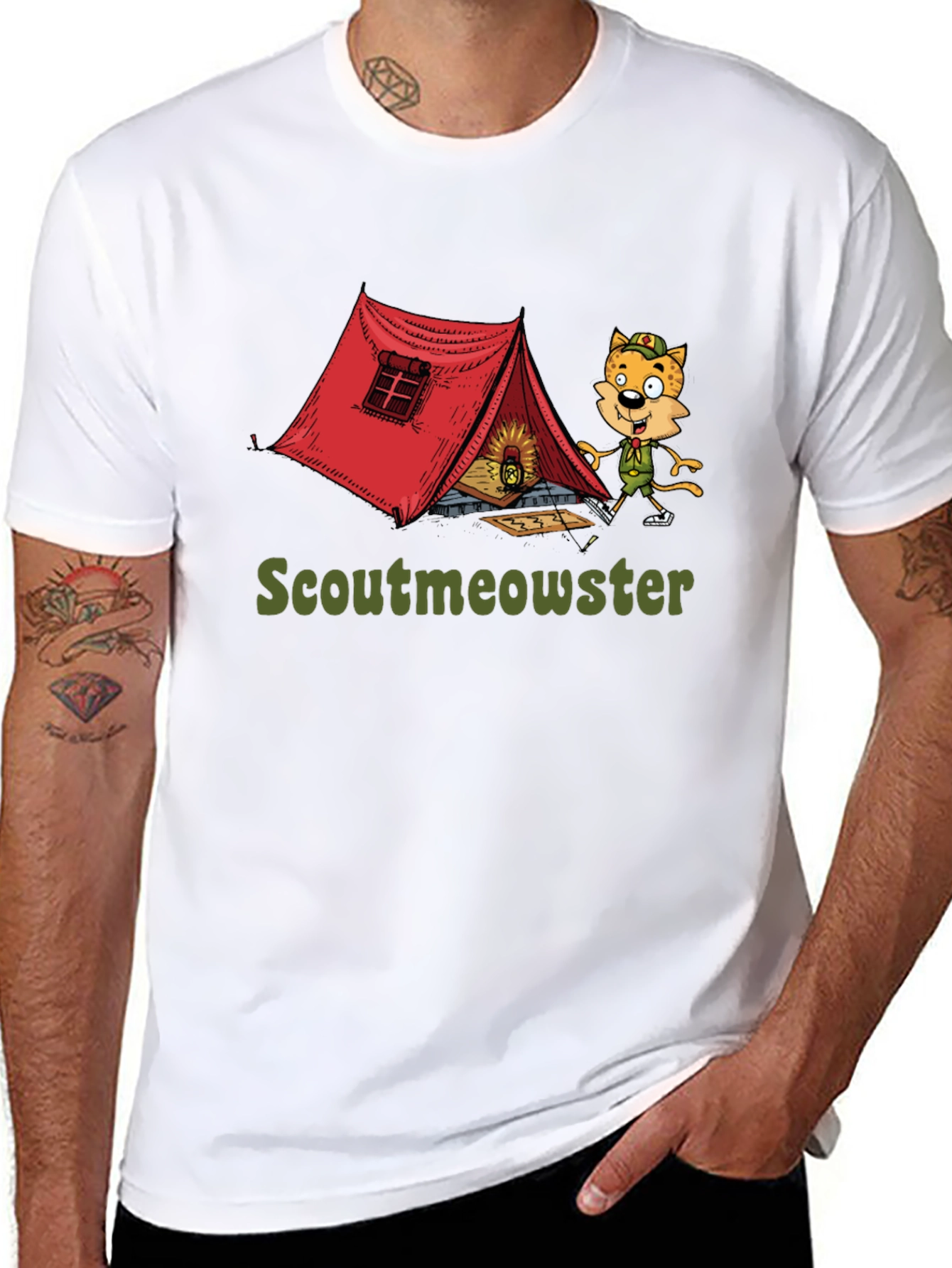 Scoutmeowster Camping Graphic T-Shirt