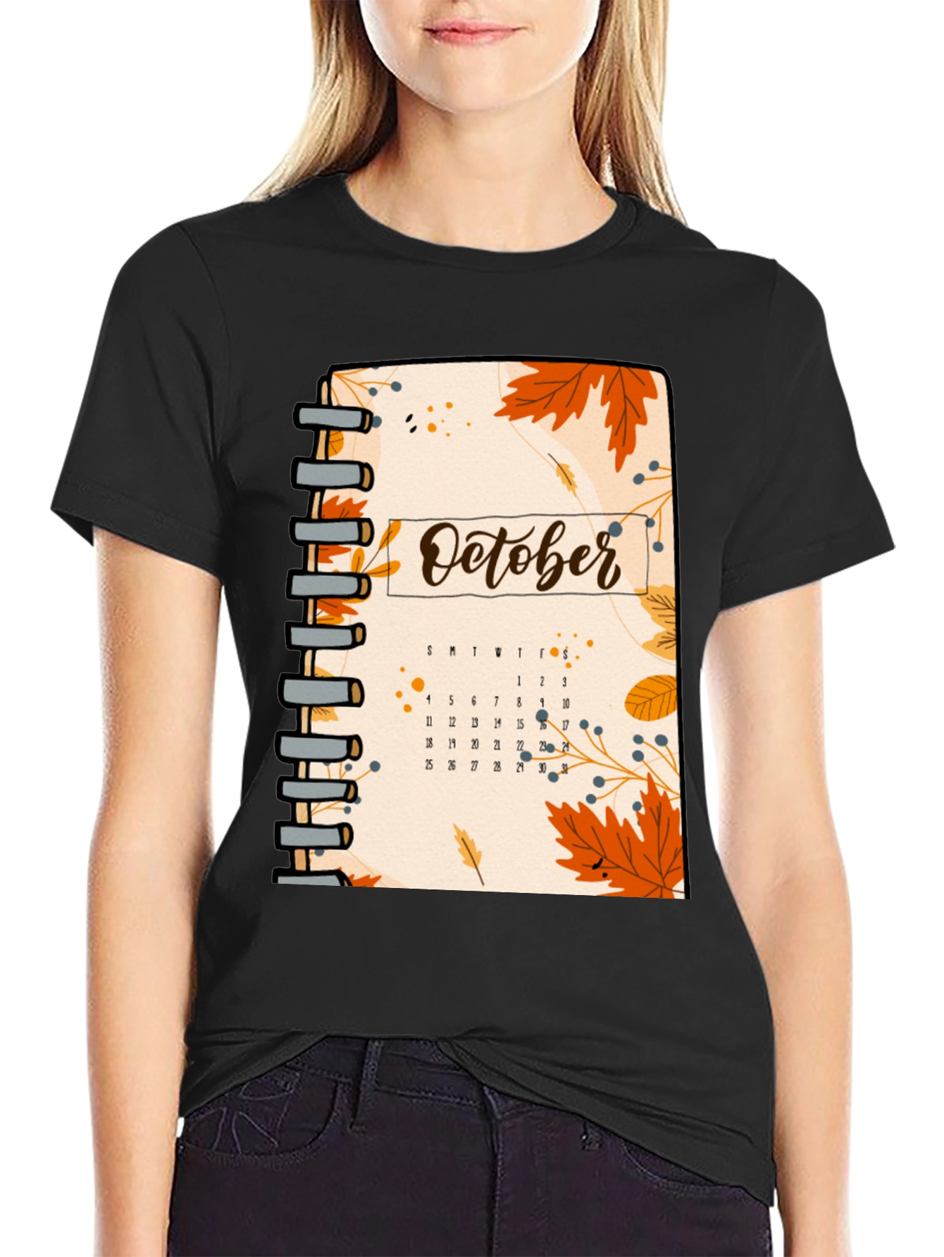 October Calendar Graphic T-Shirt