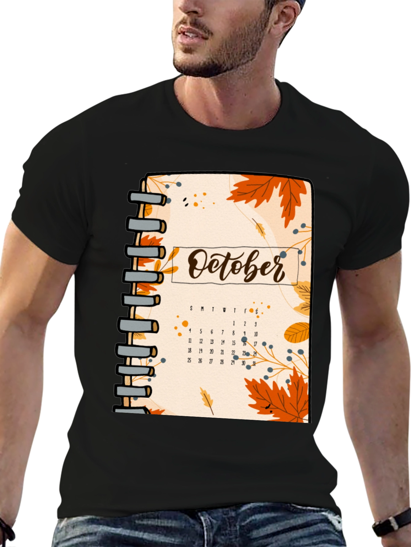 October Calendar Graphic T-Shirt