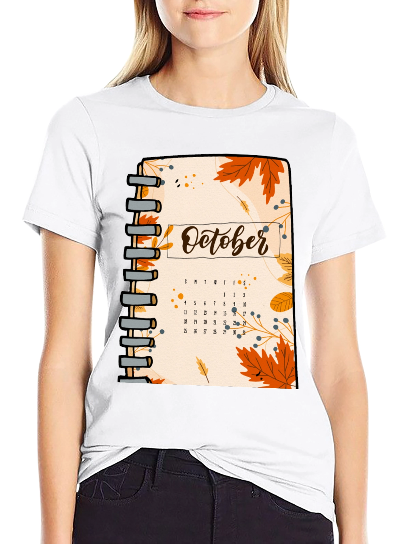 October Calendar Graphic T-Shirt