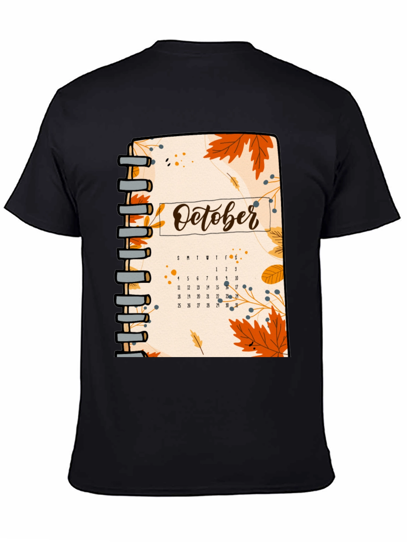 October Calendar Graphic T-Shirt