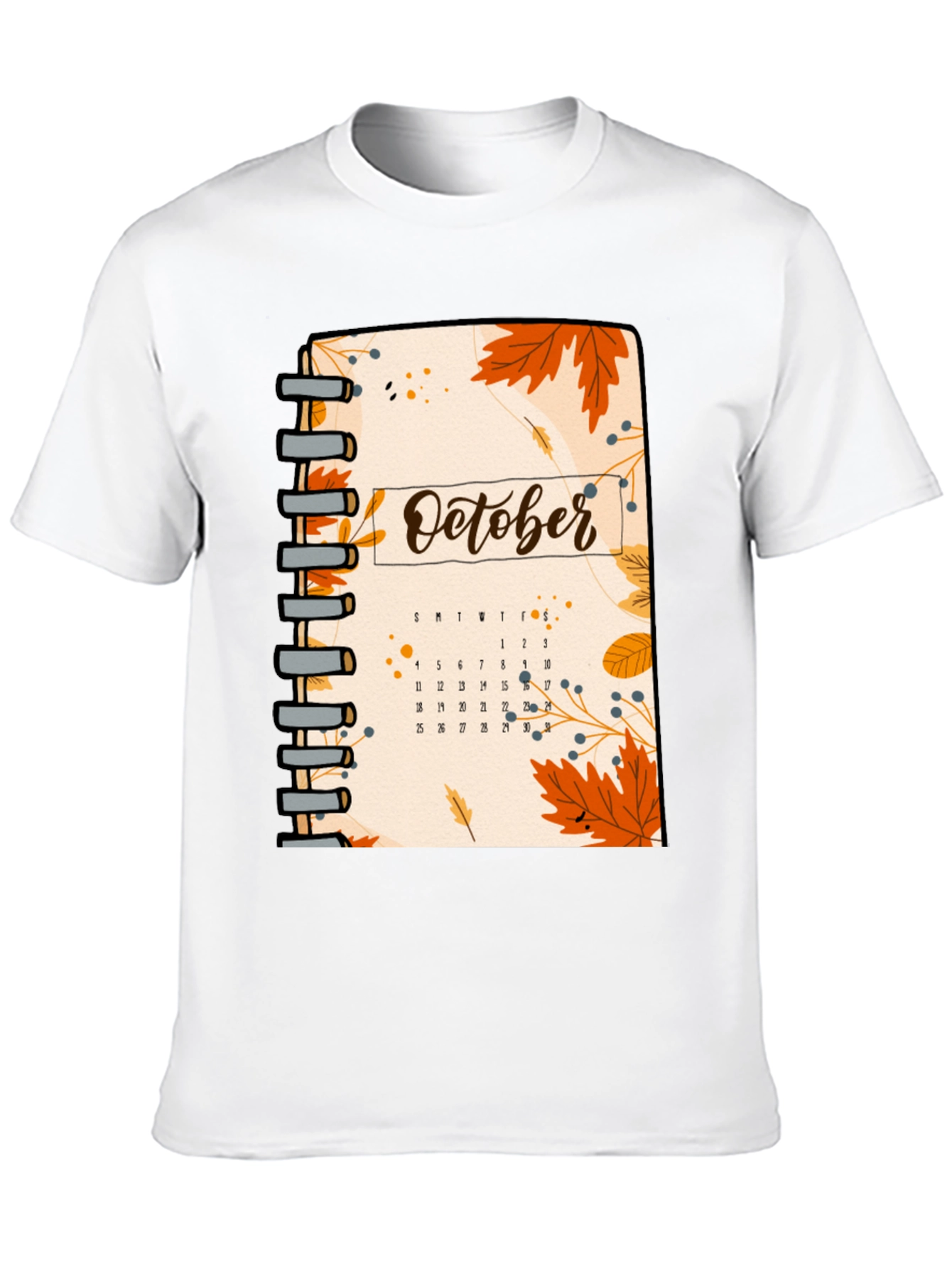 October Calendar Graphic T-Shirt