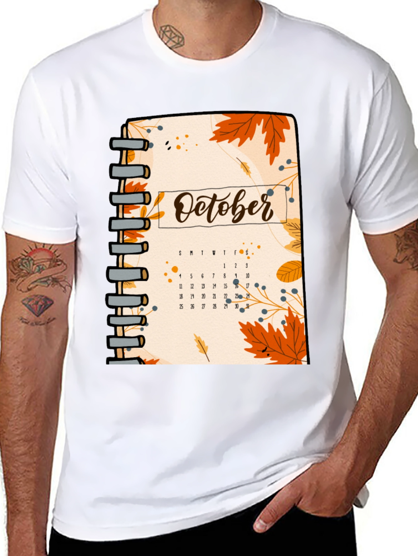 October Calendar Graphic T-Shirt