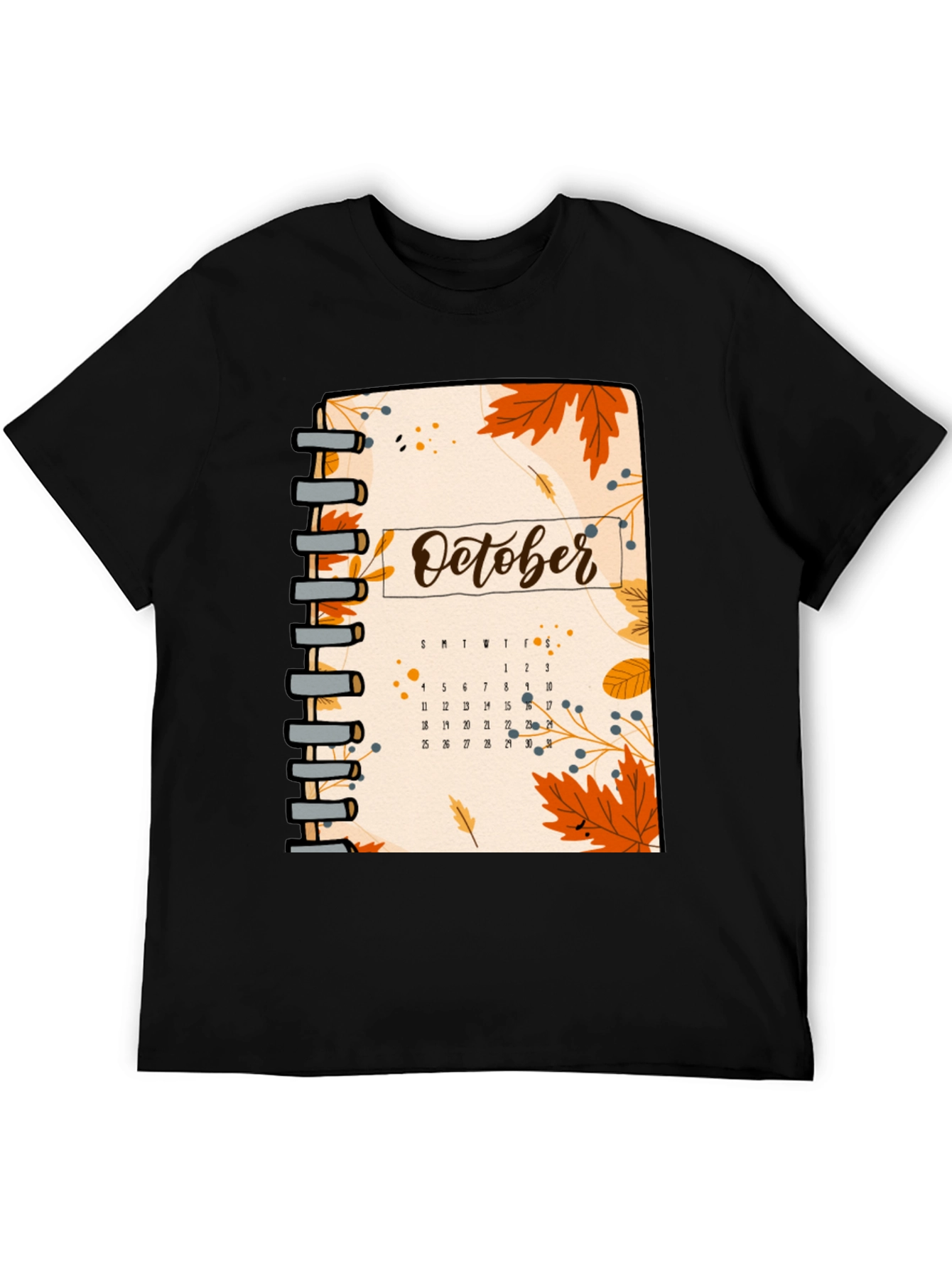 October Calendar Graphic T-Shirt