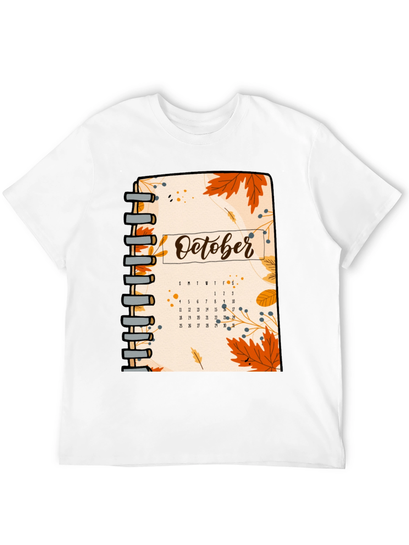 October Calendar Graphic T-Shirt