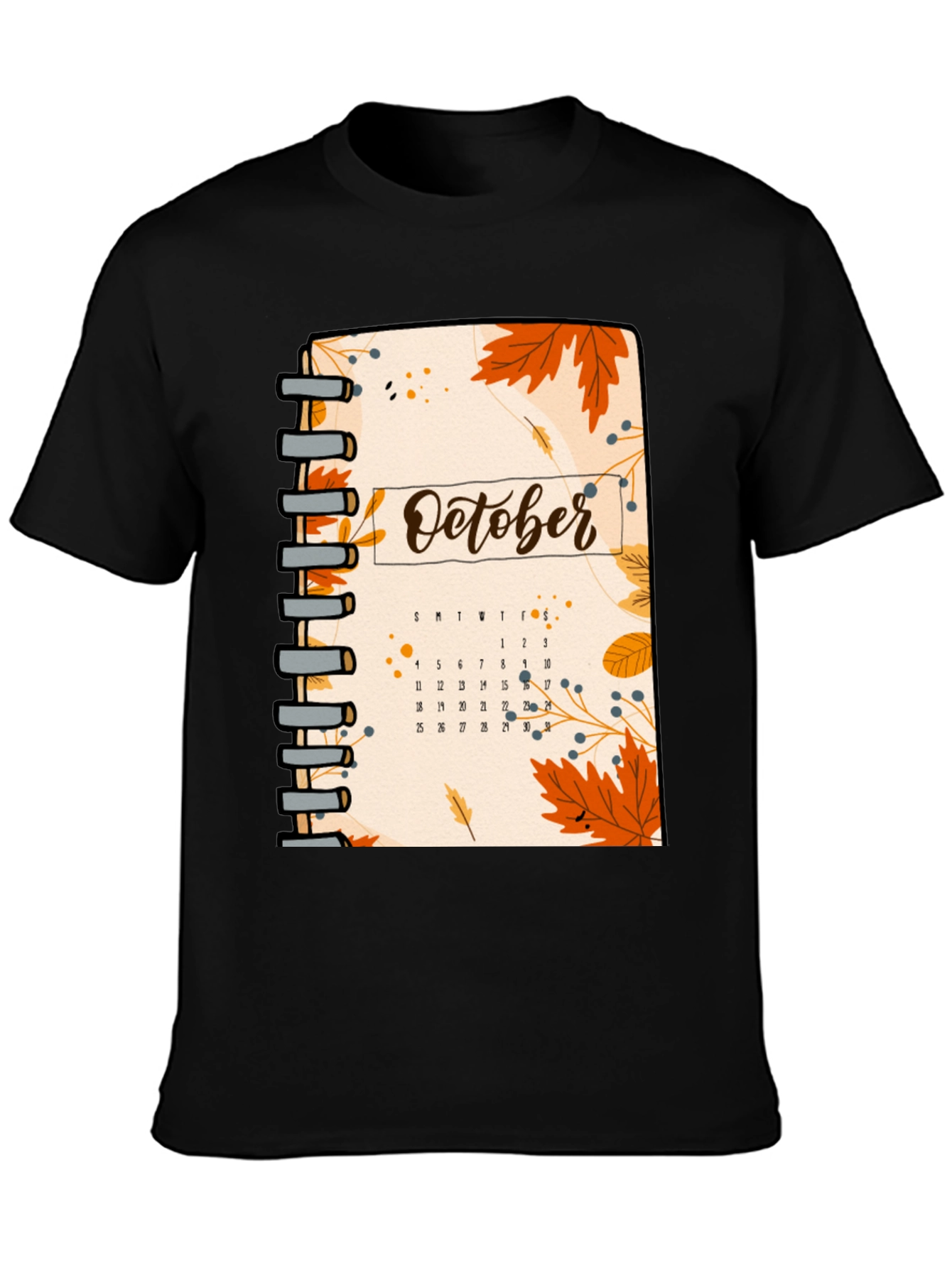 October Calendar Graphic T-Shirt