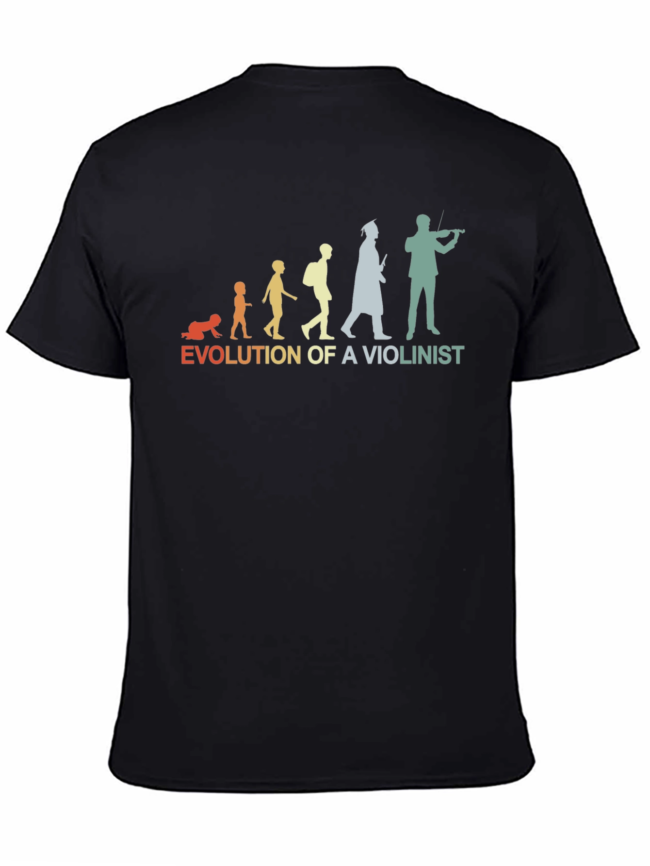Evolution of a Violinist Black T-Shirt