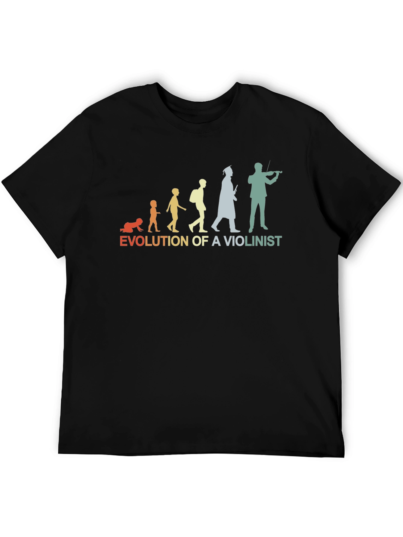 Evolution of a Violinist Black T-Shirt