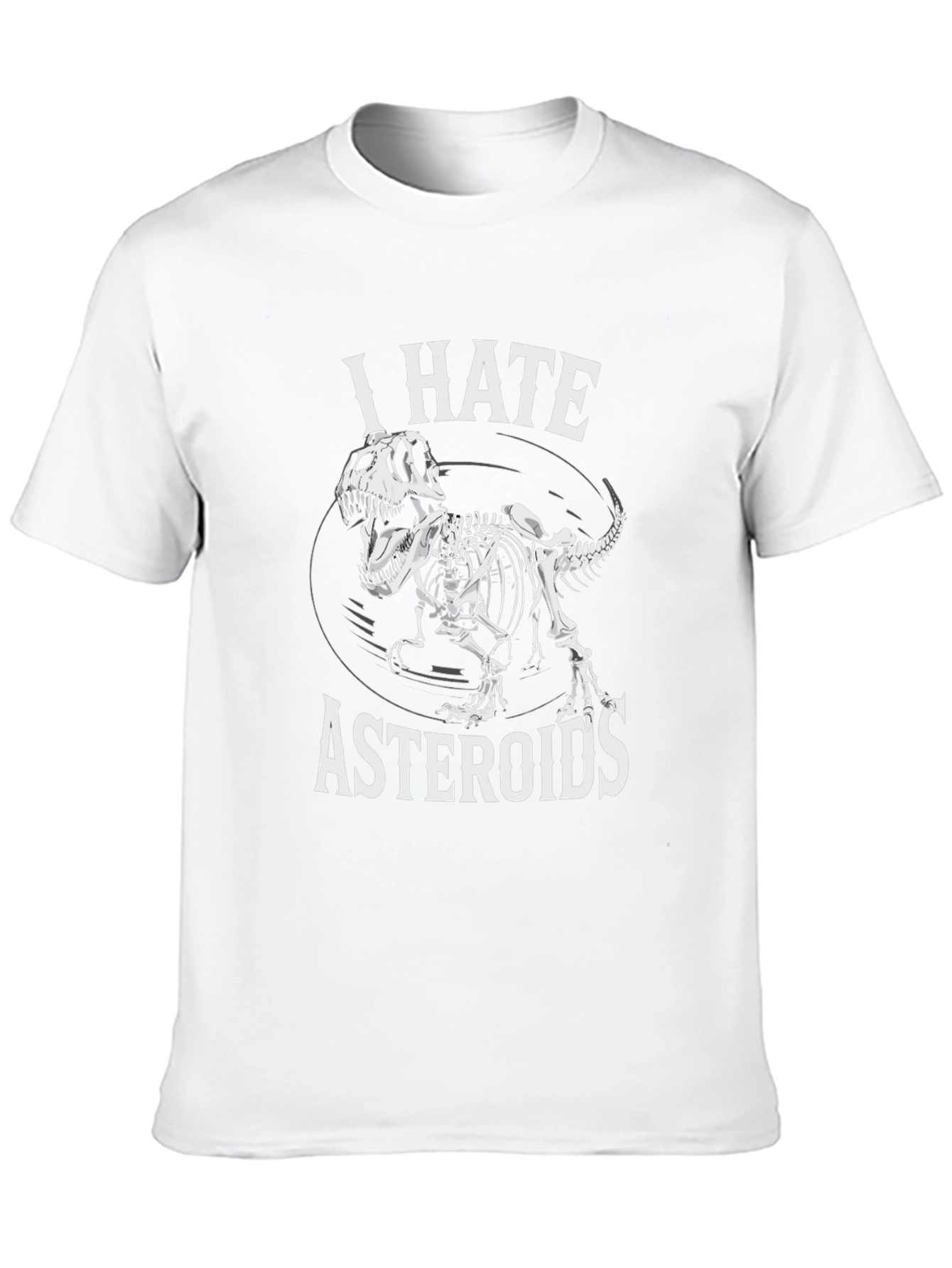 I Hate Asteroids Dinosaur Skeleton Graphic T-Shirt