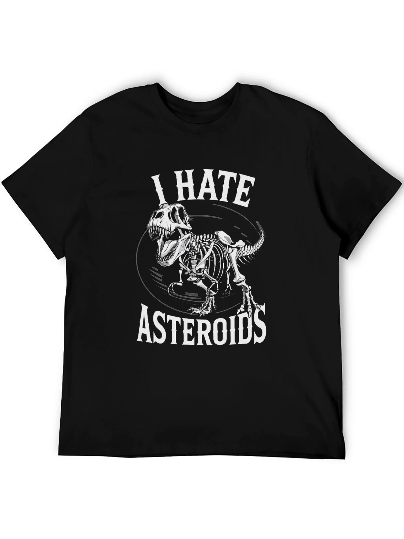 I Hate Asteroids Dinosaur Skeleton Graphic T-Shirt