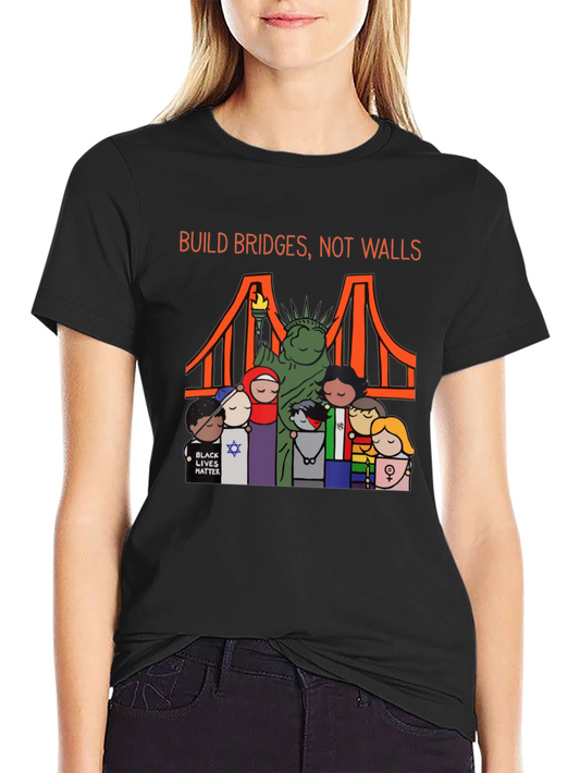 Build Bridges Not Walls Diversity Graphic Tee