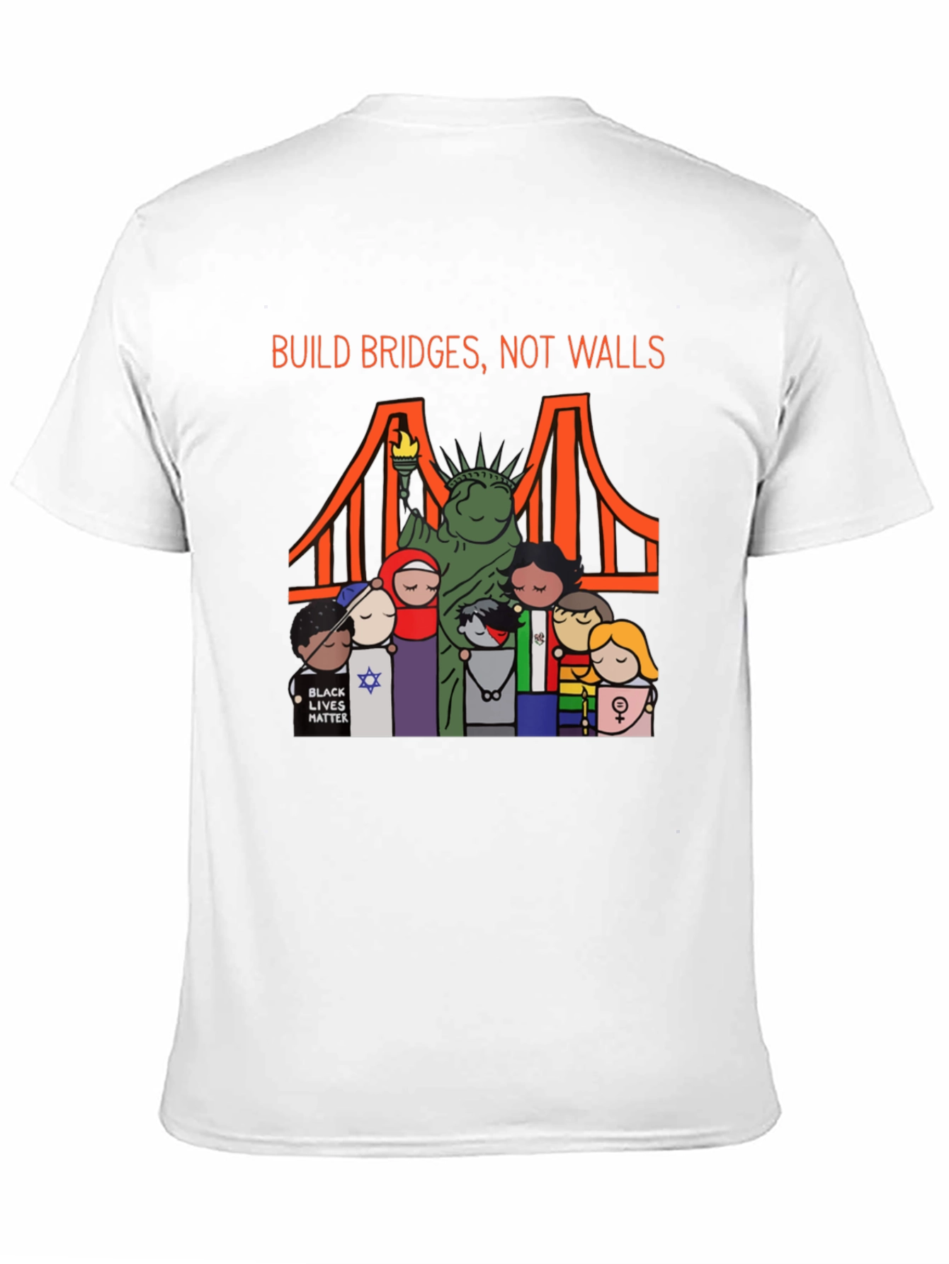 Build Bridges Not Walls Diversity Graphic Tee