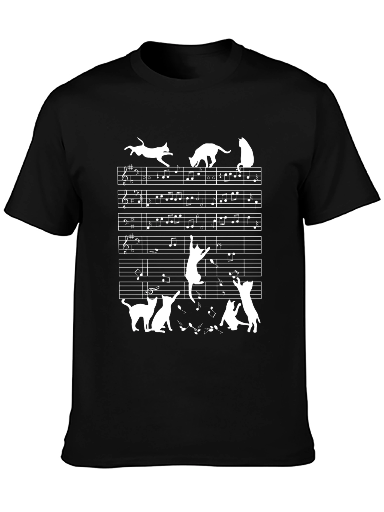 Musical Cats T-Shirt - Black
