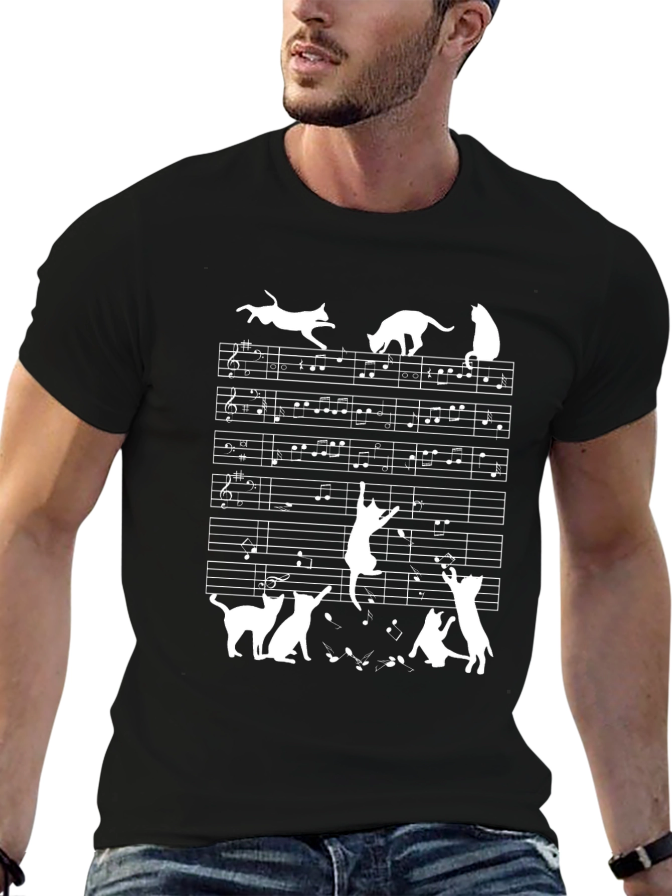 Musical Cats T-Shirt - Black
