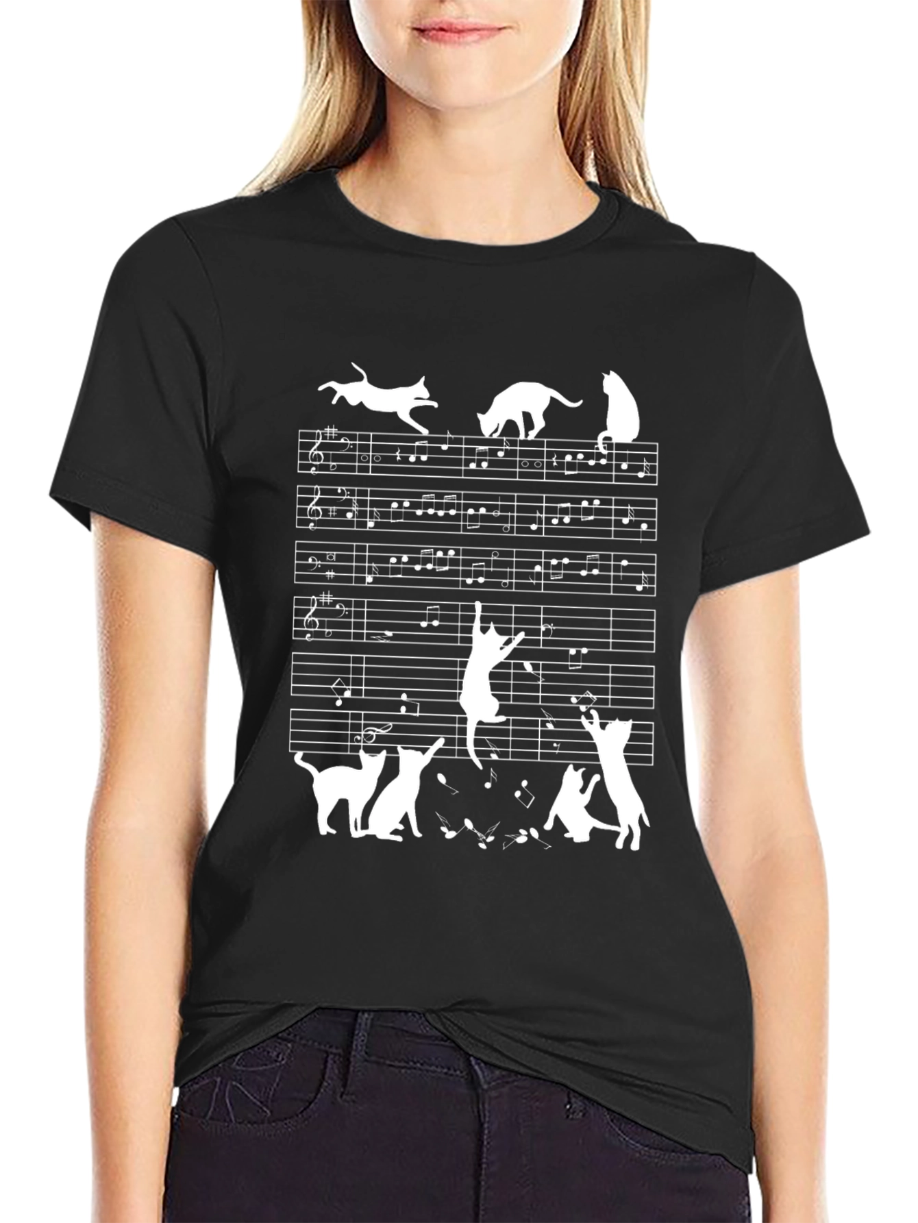 Musical Cats T-Shirt - Black