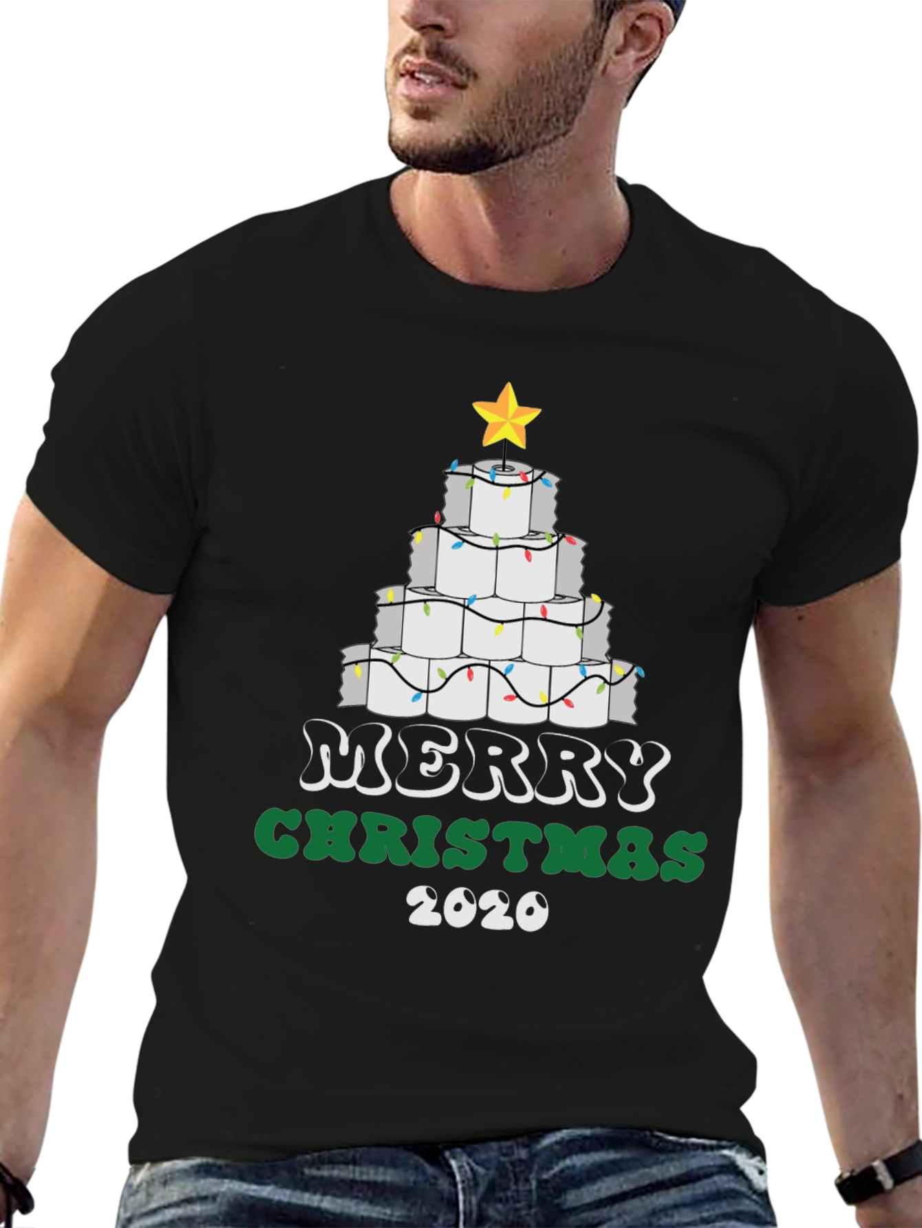 Funny Christmas 2020 Toilet Paper Tree Graphic Tee