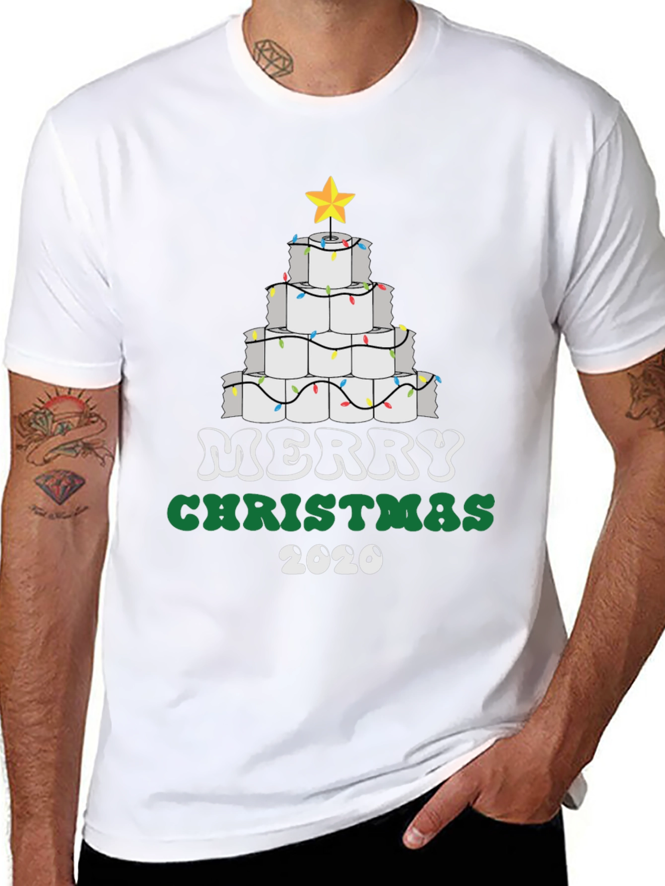 Funny Christmas 2020 Toilet Paper Tree Graphic Tee