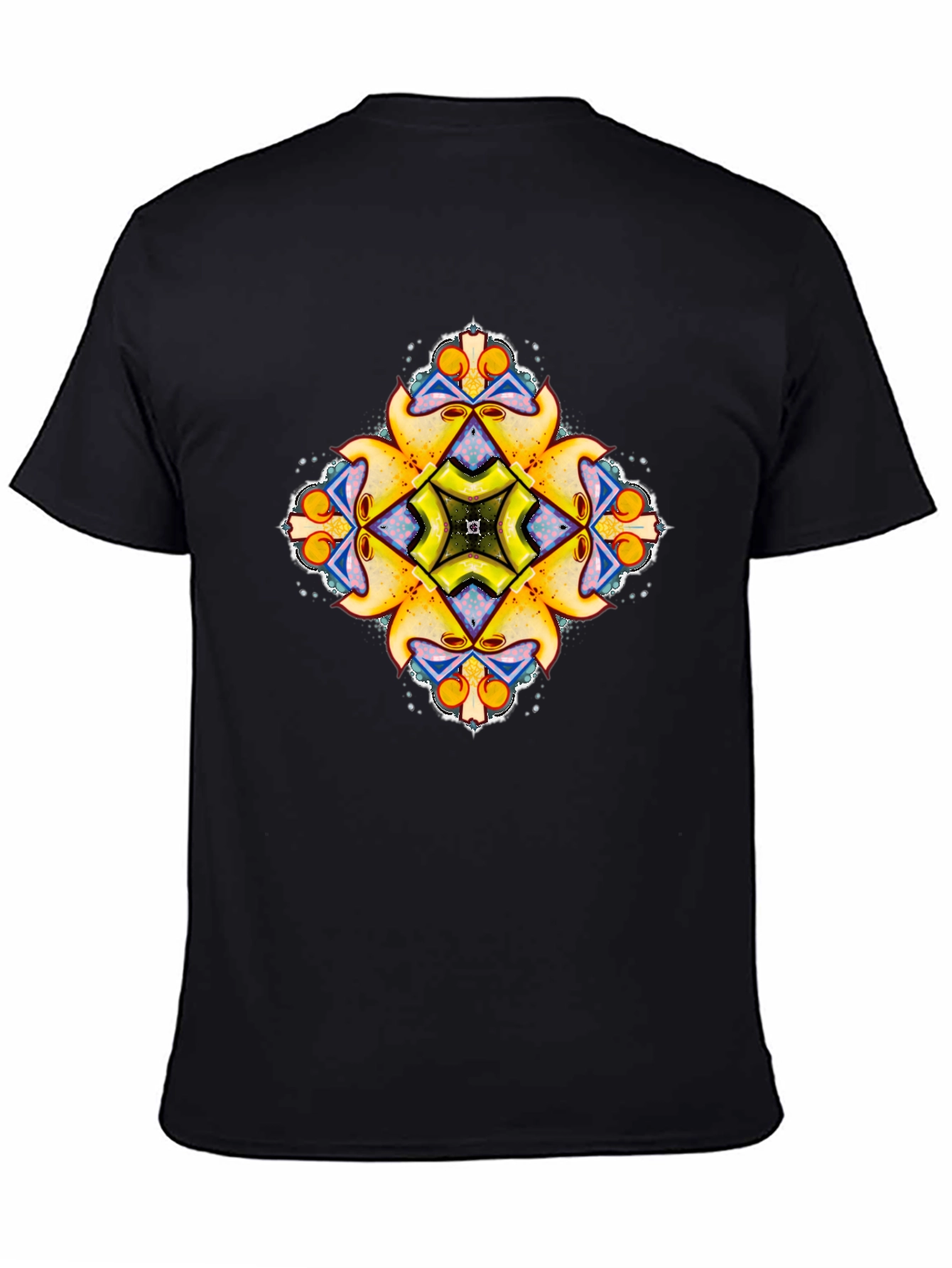 Kaleidoscope Graphic Print Black T-Shirt