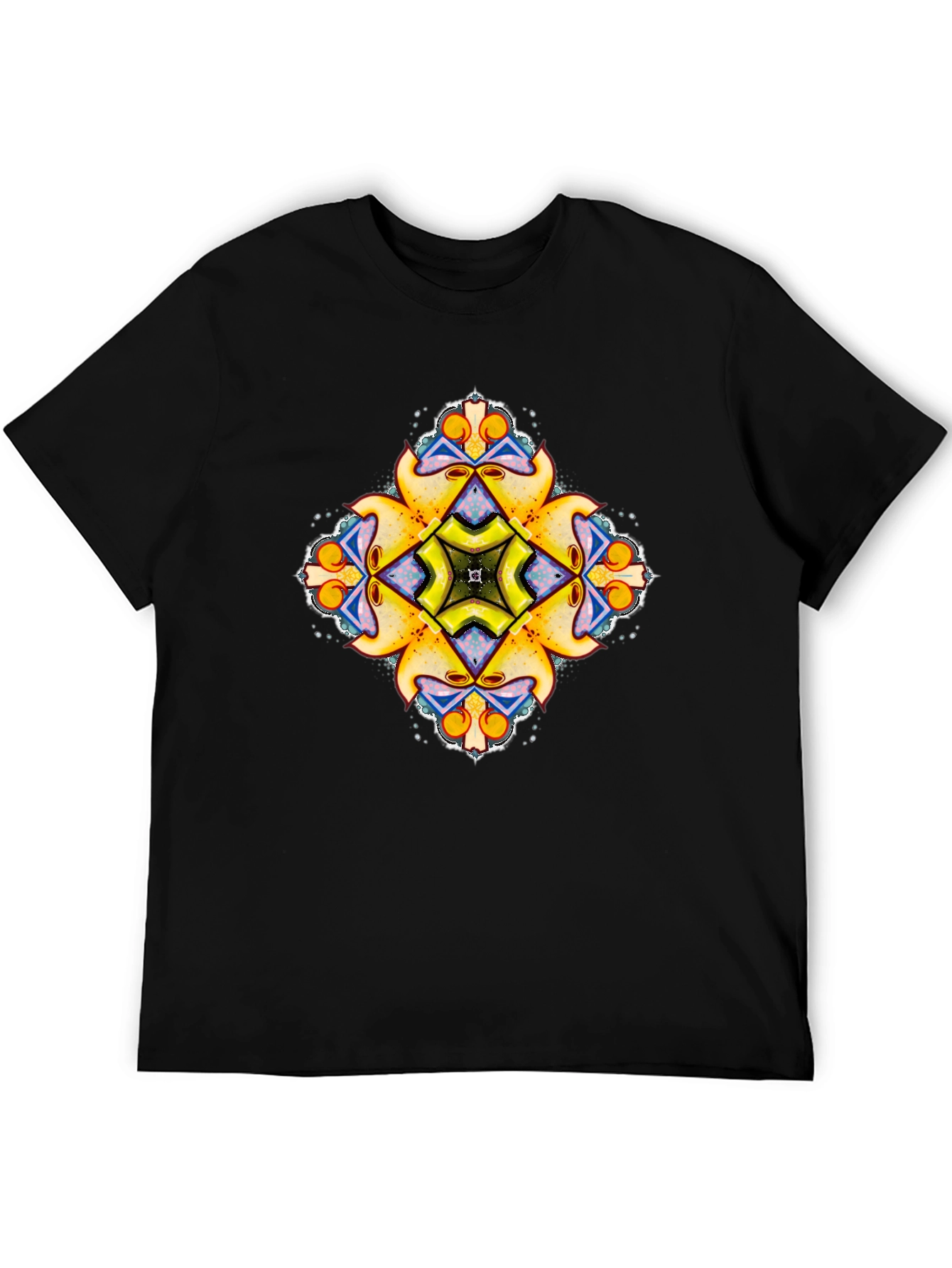 Kaleidoscope Graphic Print Black T-Shirt