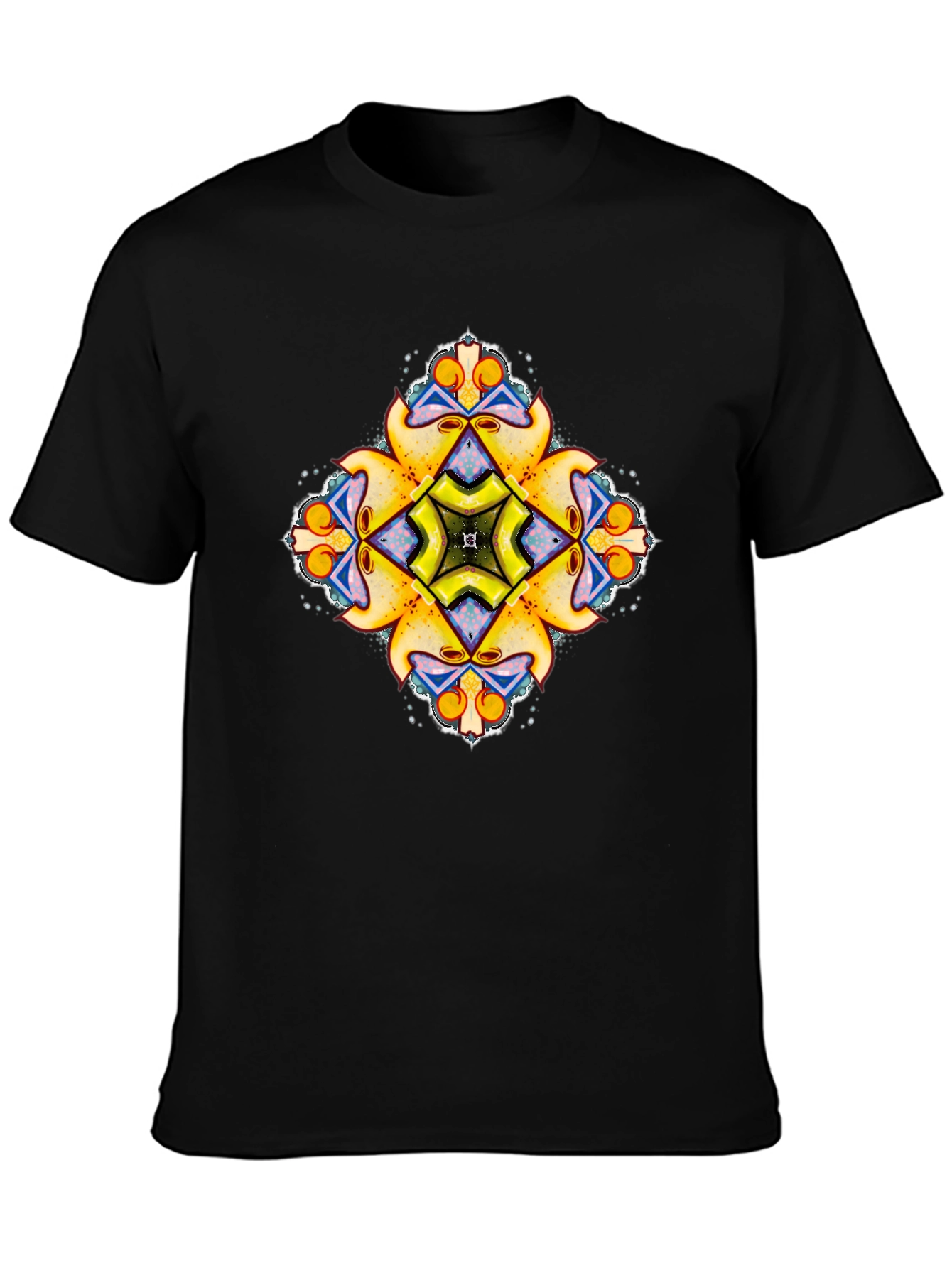 Kaleidoscope Graphic Print Black T-Shirt