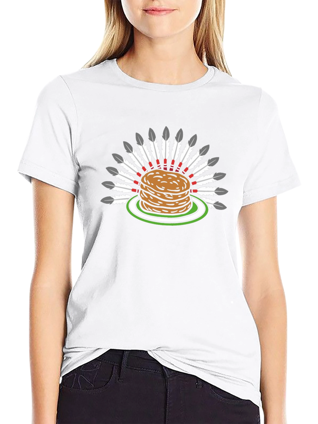 Pancake Headdress Funny Graphic T-Shirt