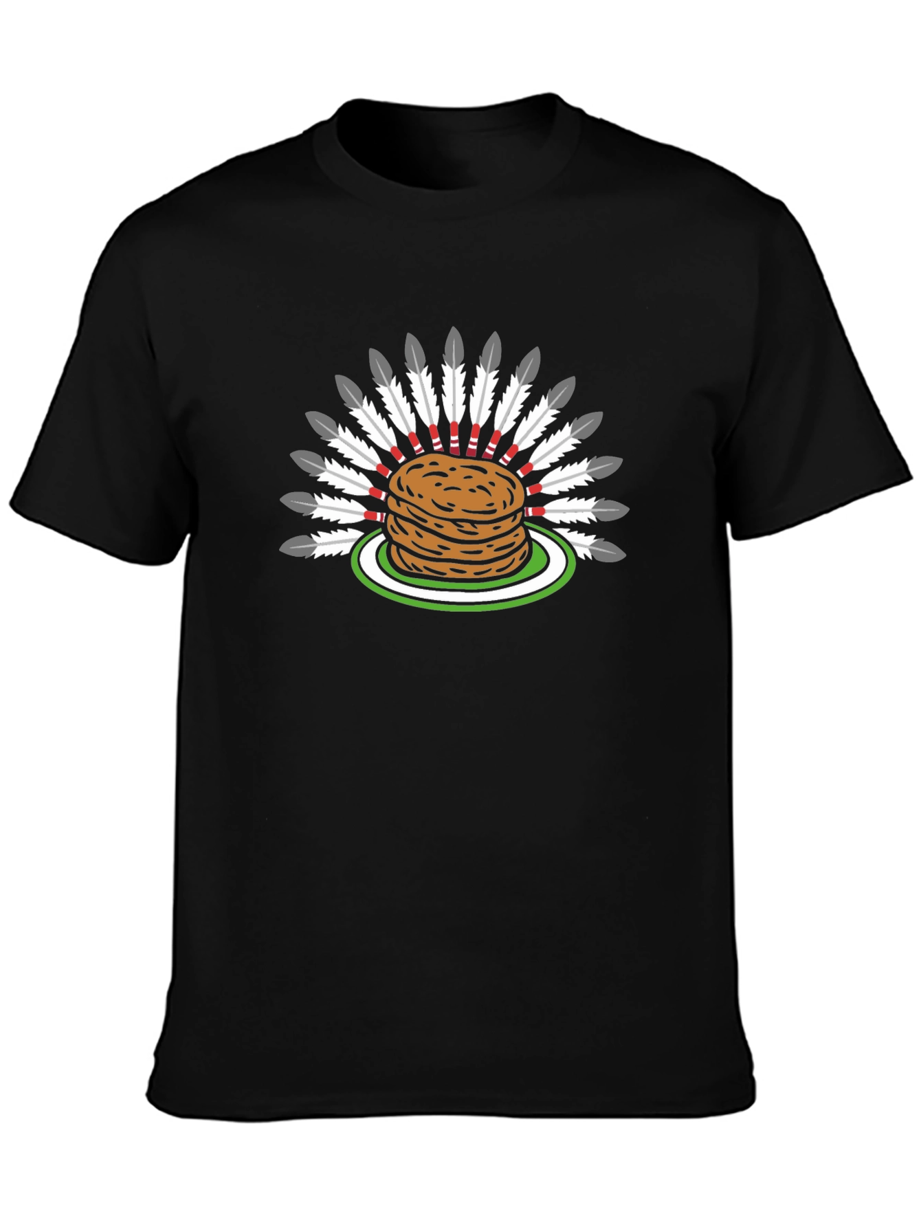 Pancake Headdress Funny Graphic T-Shirt