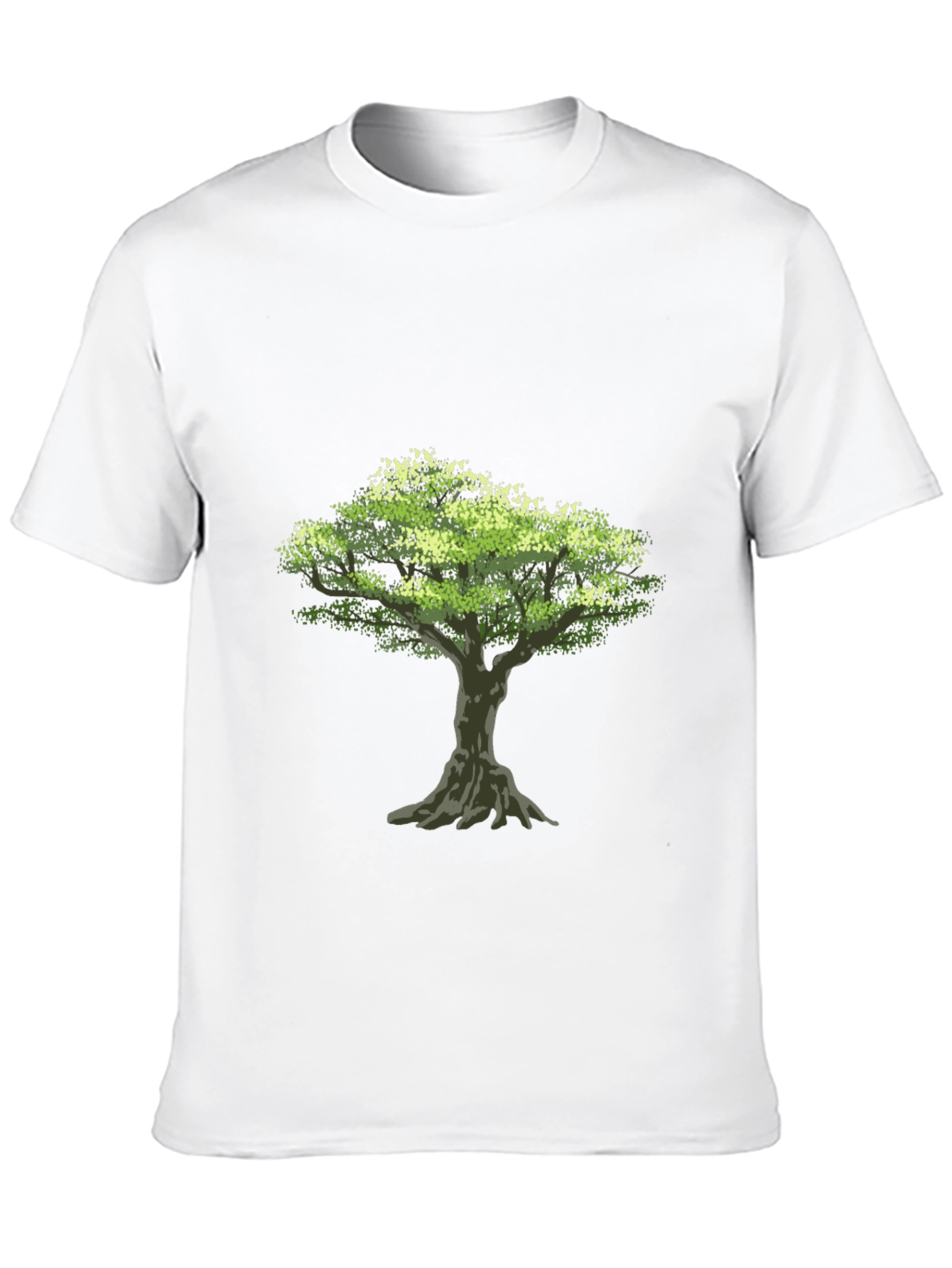 Nature Tree Graphic Black Cotton T-Shirt