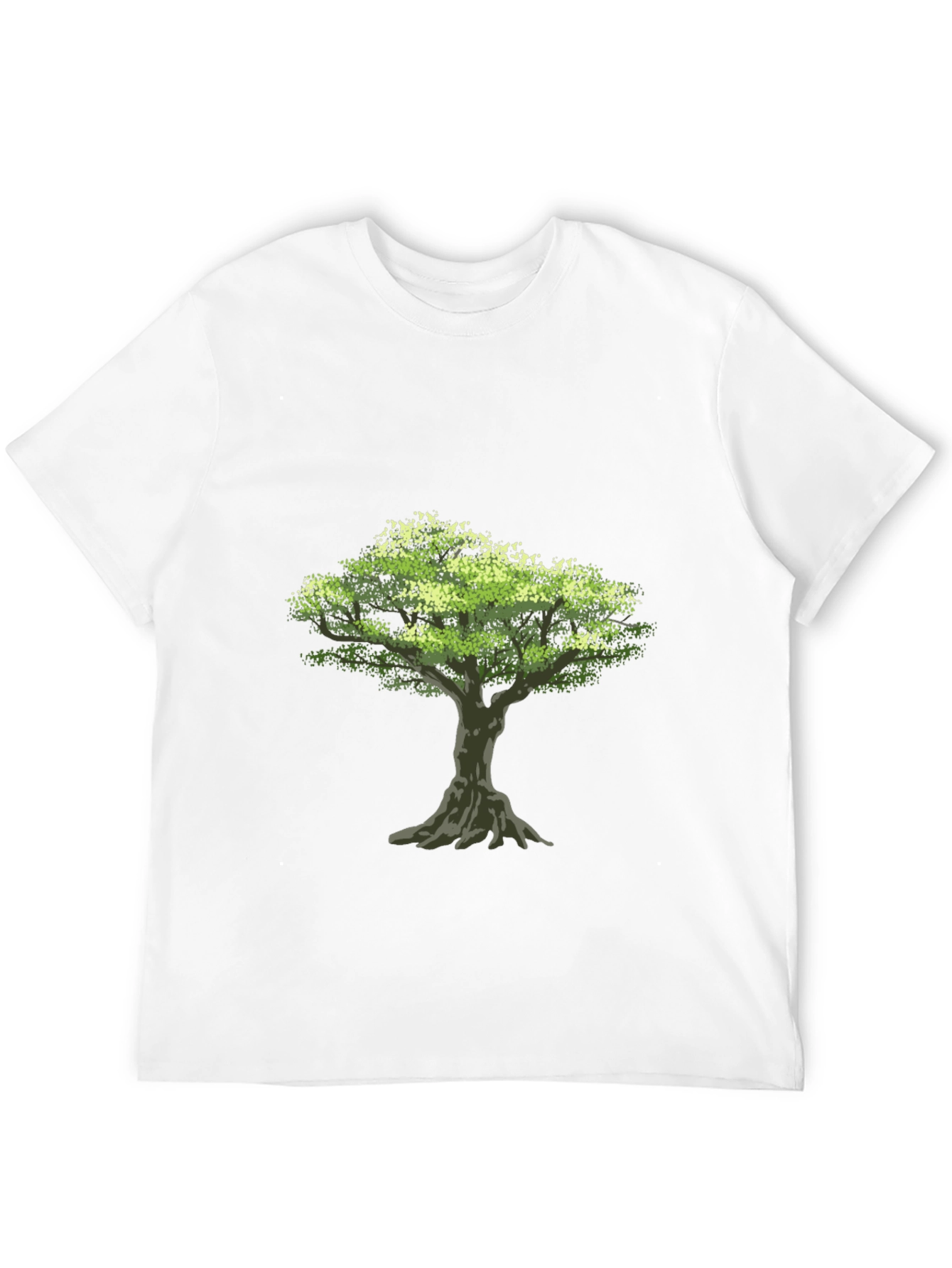 Nature Tree Graphic Black Cotton T-Shirt