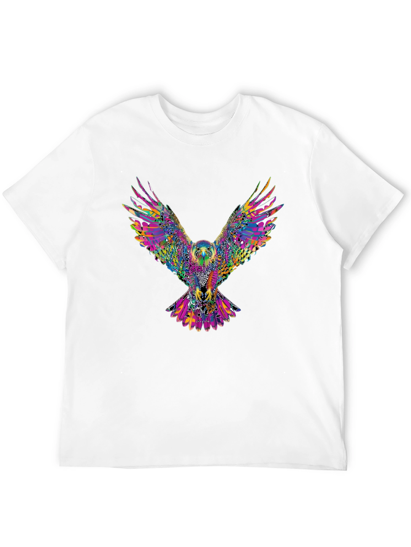 Psychedelic Eagle Graphic Tee - Vibrant Bird Print
