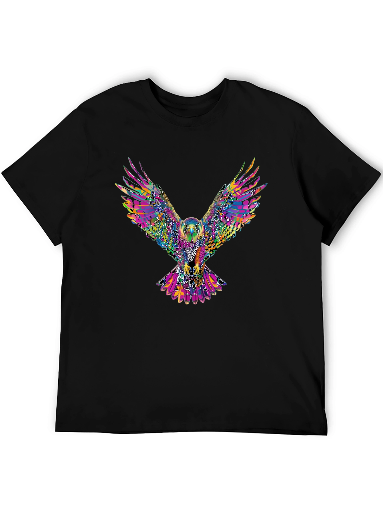 Psychedelic Eagle Graphic Tee - Vibrant Bird Print