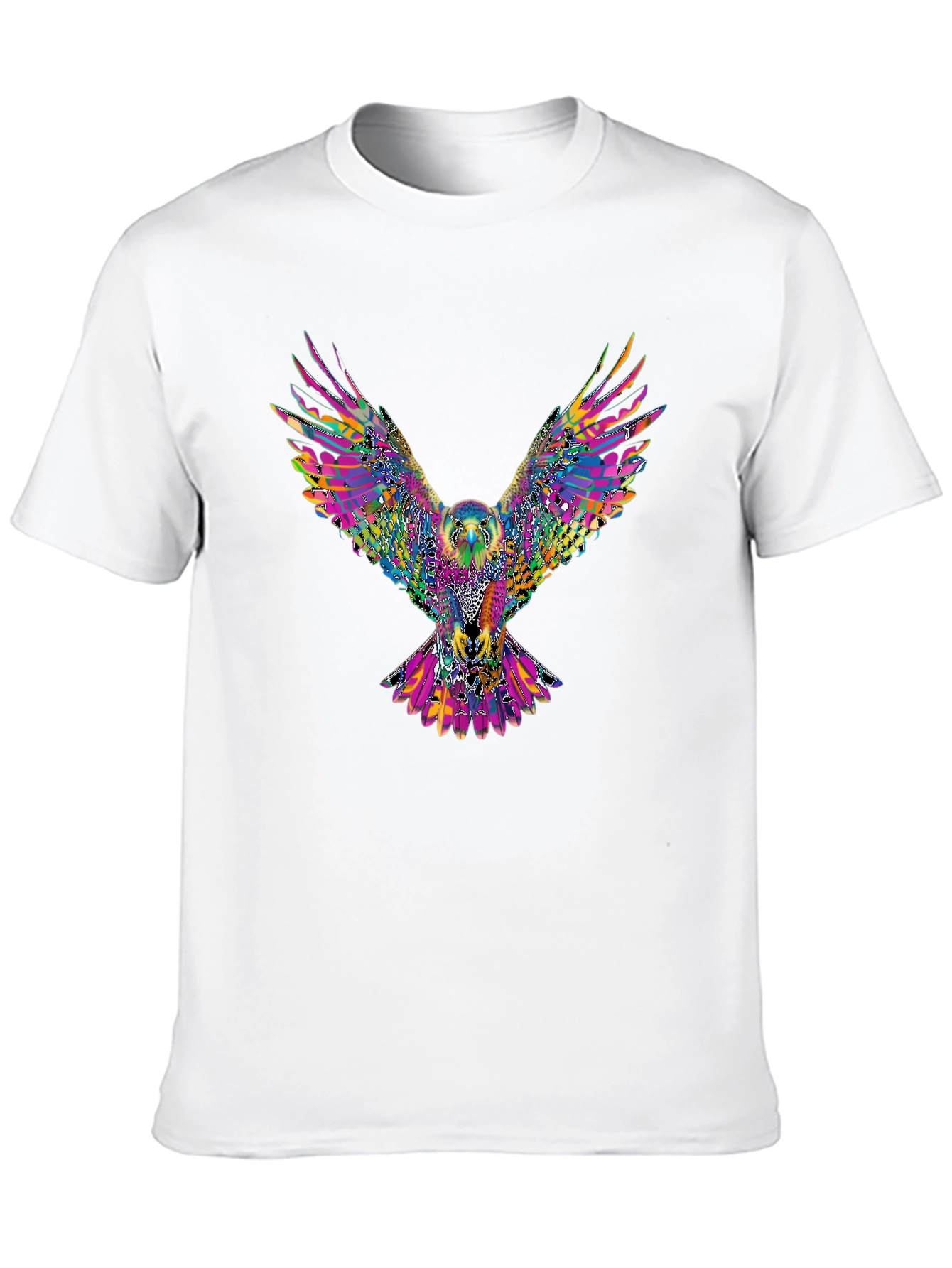 Psychedelic Eagle Graphic Tee - Vibrant Bird Print