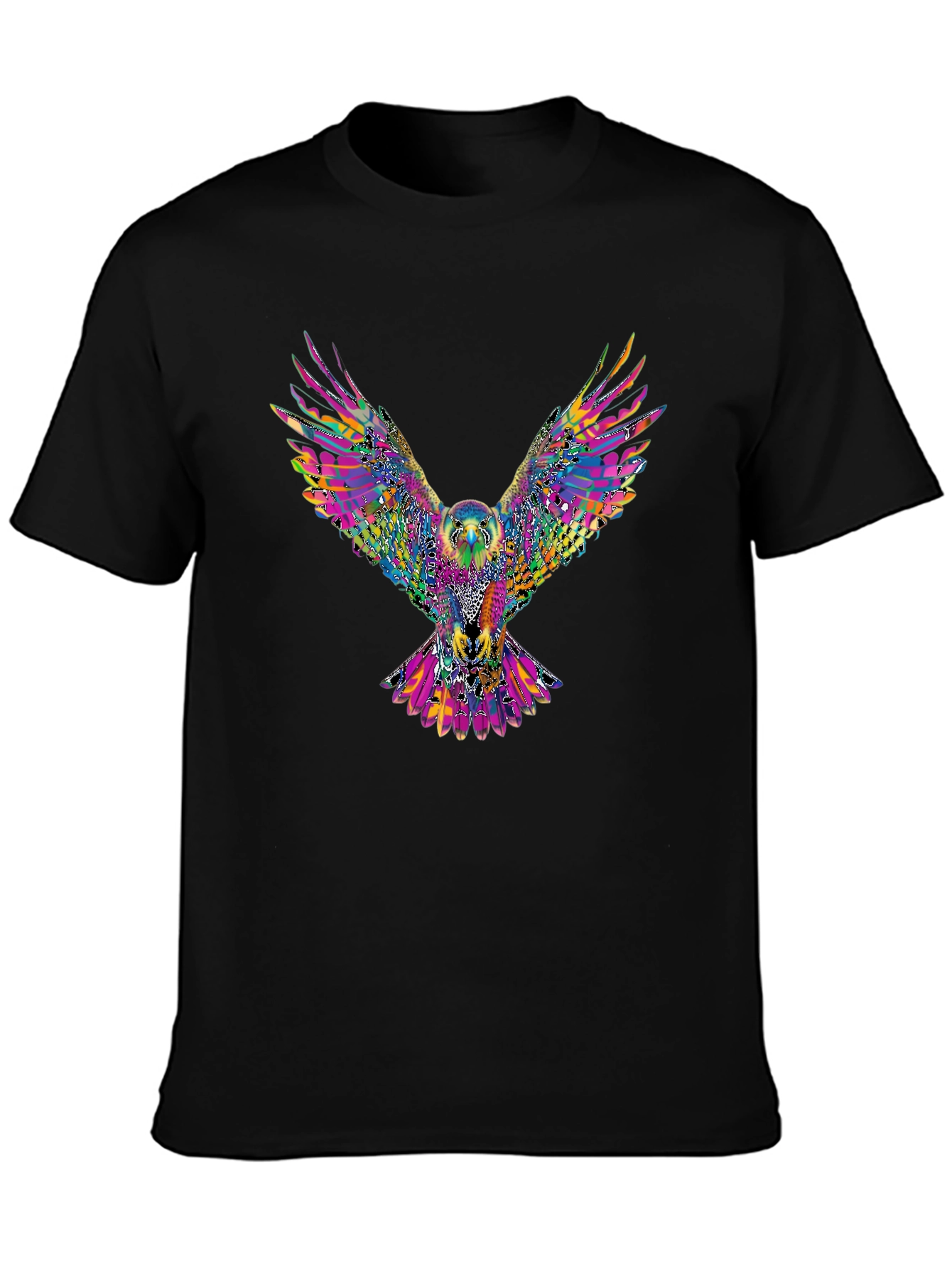 Psychedelic Eagle Graphic Tee - Vibrant Bird Print